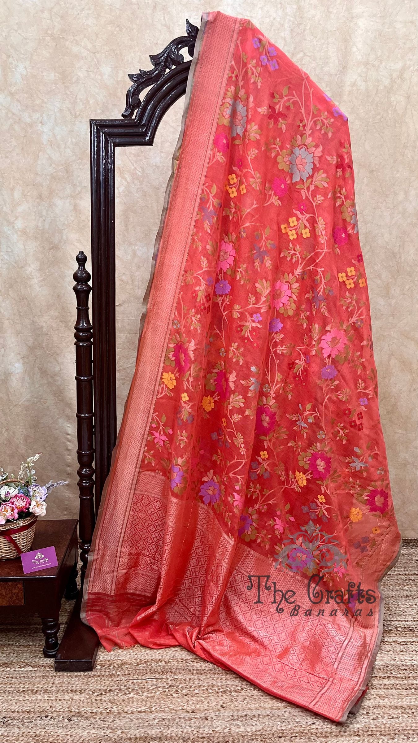 Pure Ektara Cotton Jamdani Banarasi Saree - Tilfi