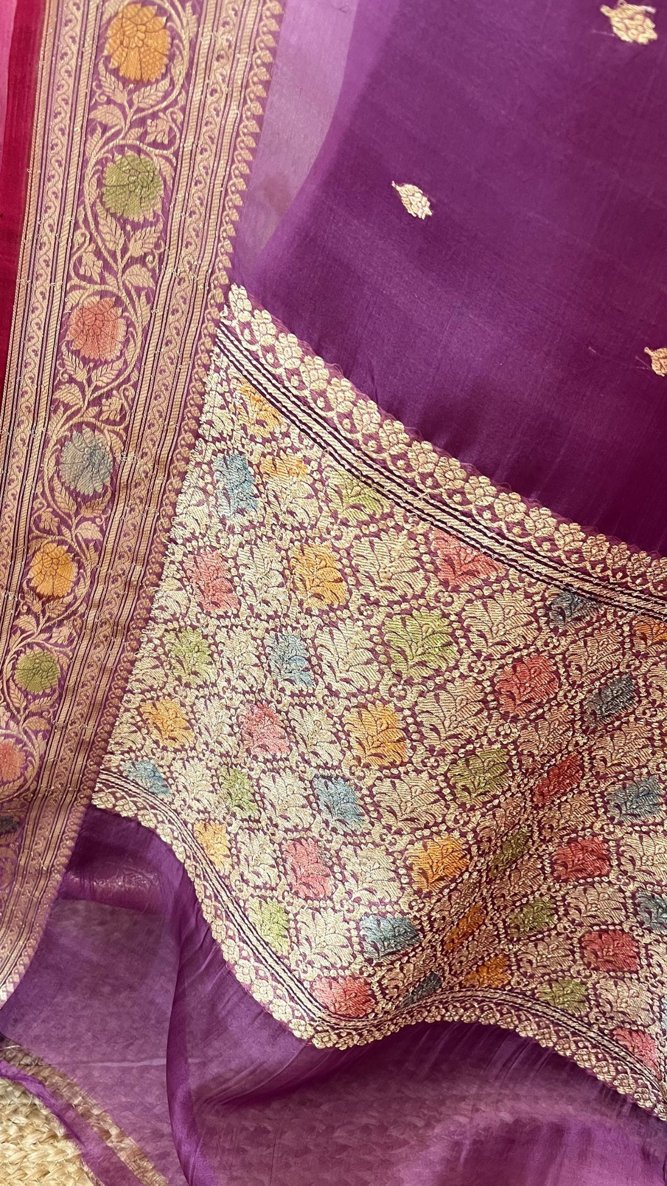 Pure Kora Silk Handloom Banarasi Saree
