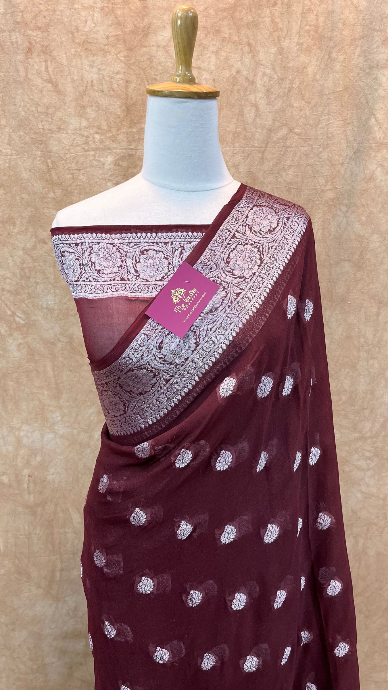 Pure Khaddi Chiffon Banarasi Saree