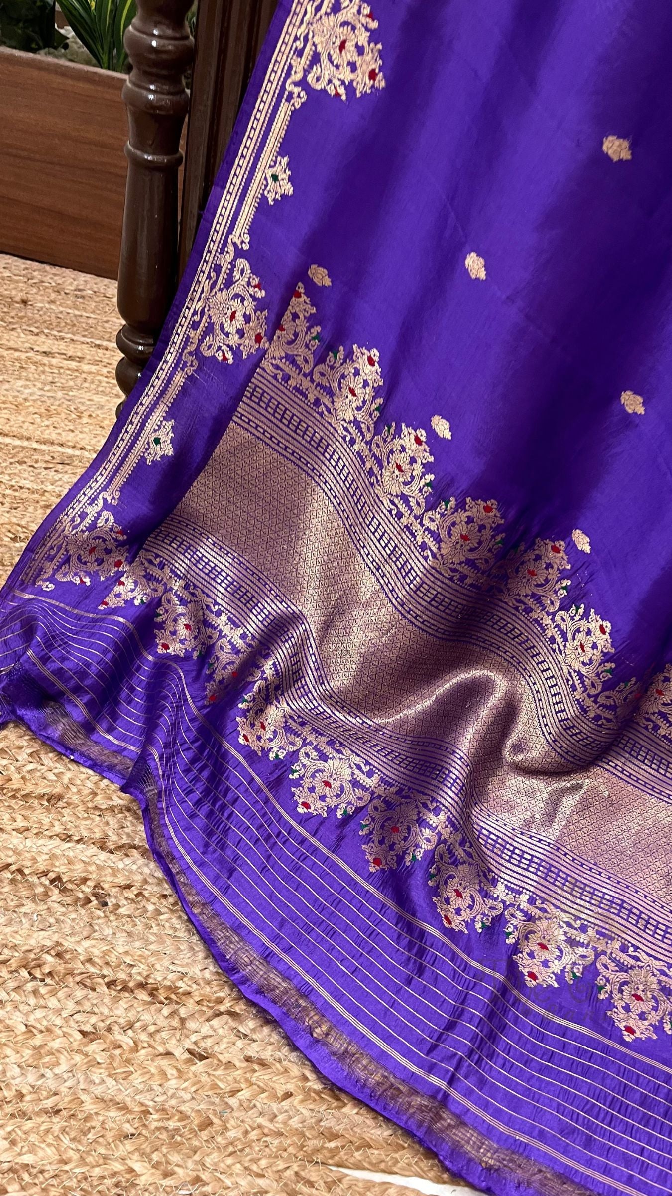 Pure Mango Silk Handloom Banarasi Saree - Meenakari