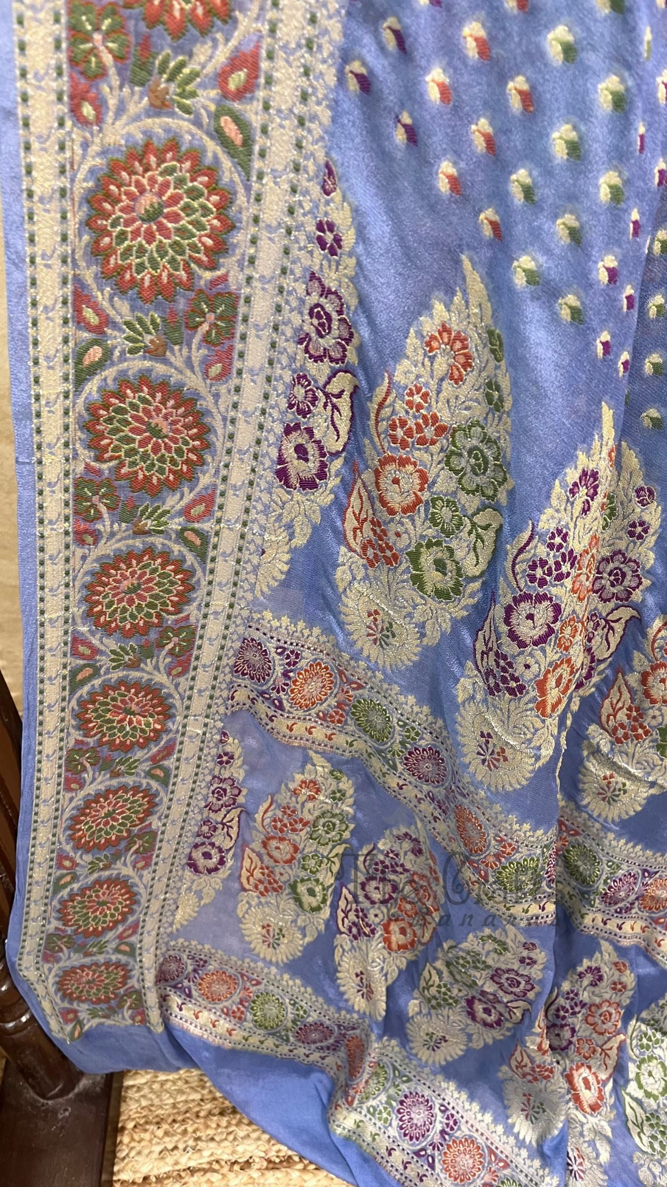 Pure Khaddi Chiffon Banarasi Saree