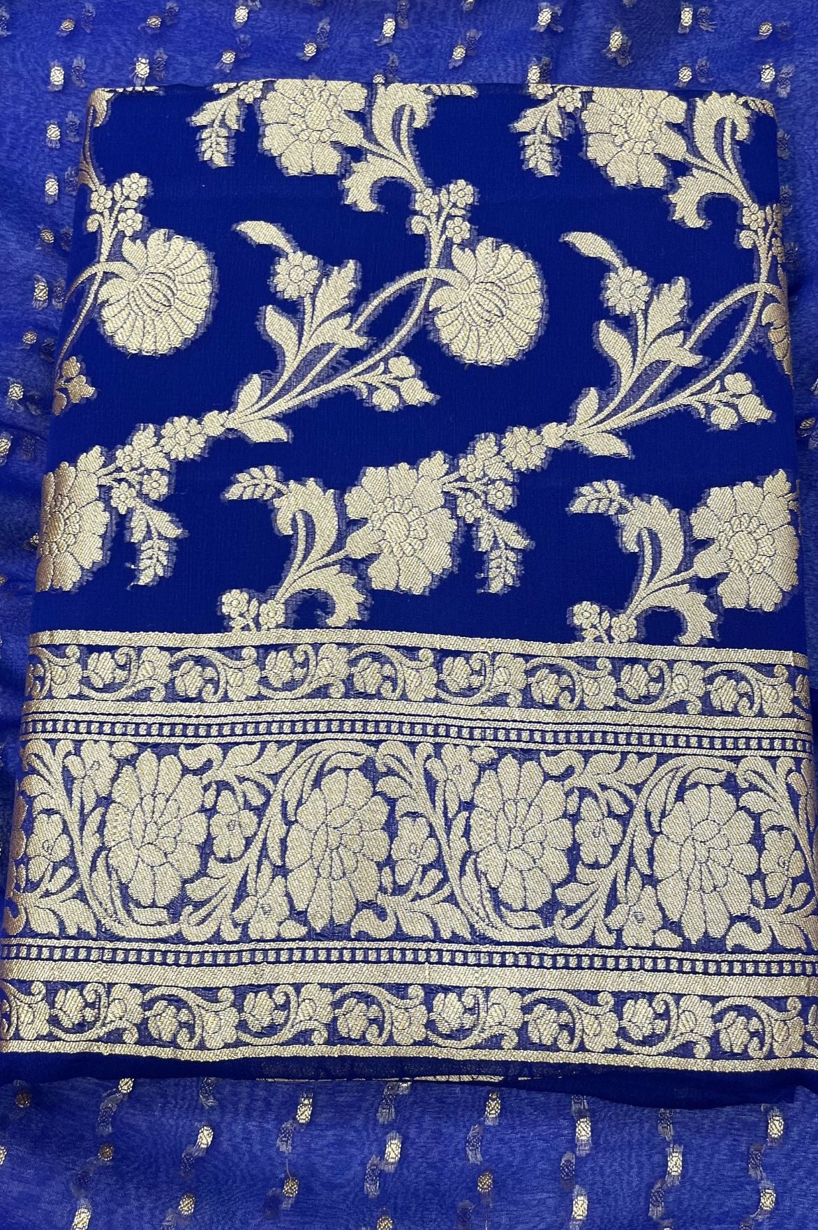 Khaddi Georgette Banarasi Dress Material