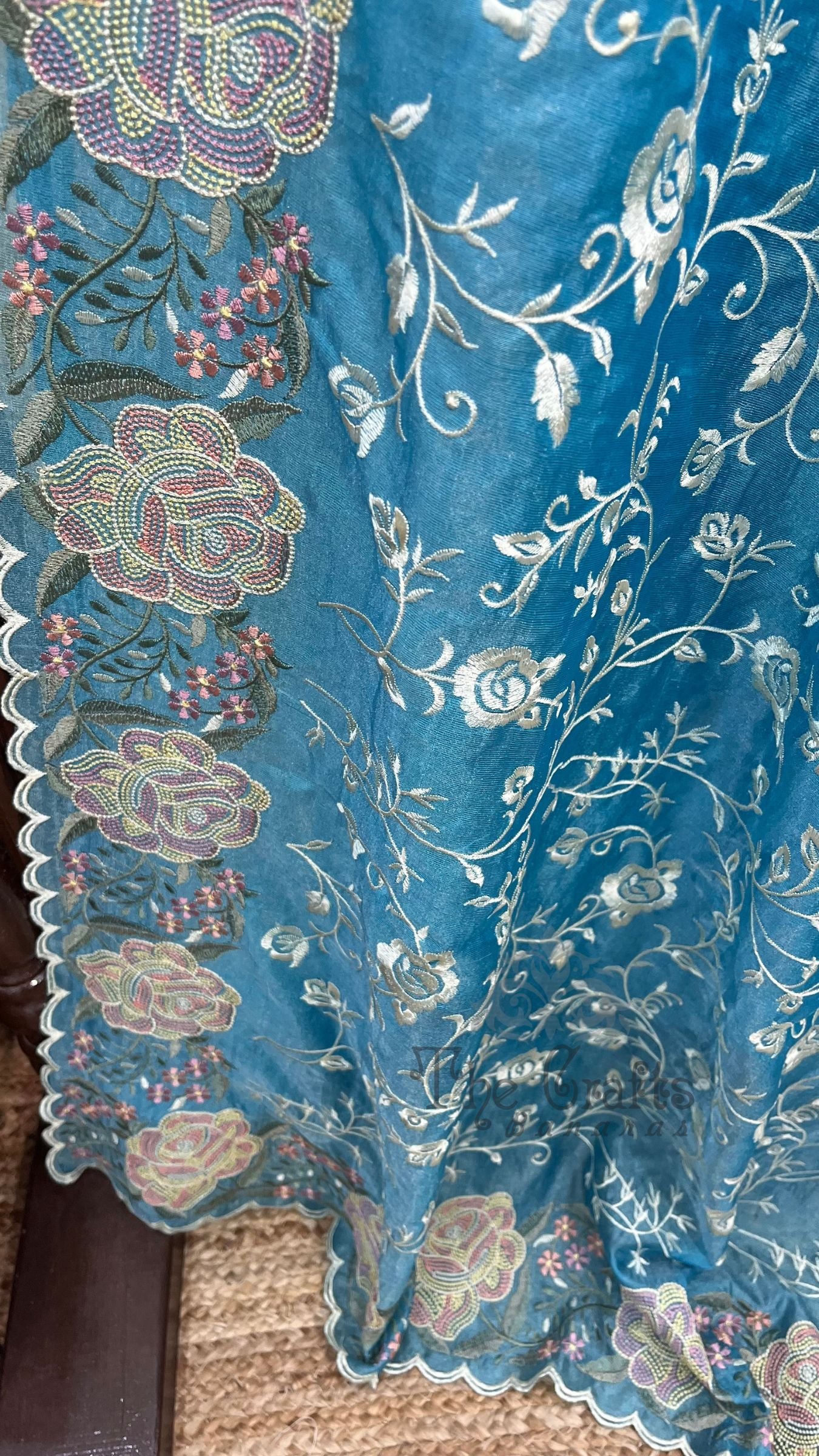 Pure Tissue Silk Banarasi Saree - Chikankari all over