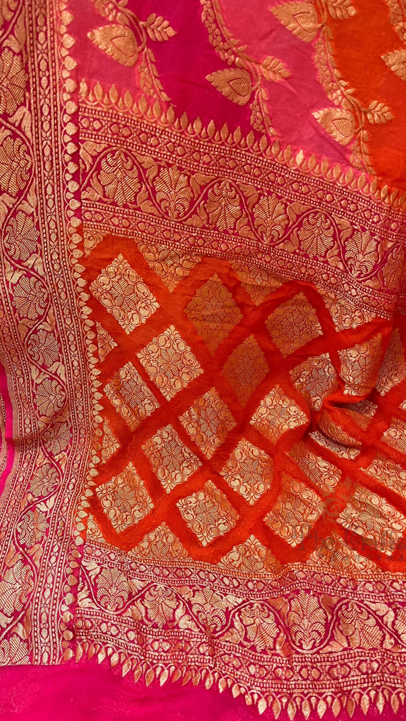 Khaddi Georgette Handloom Banarasi Saree