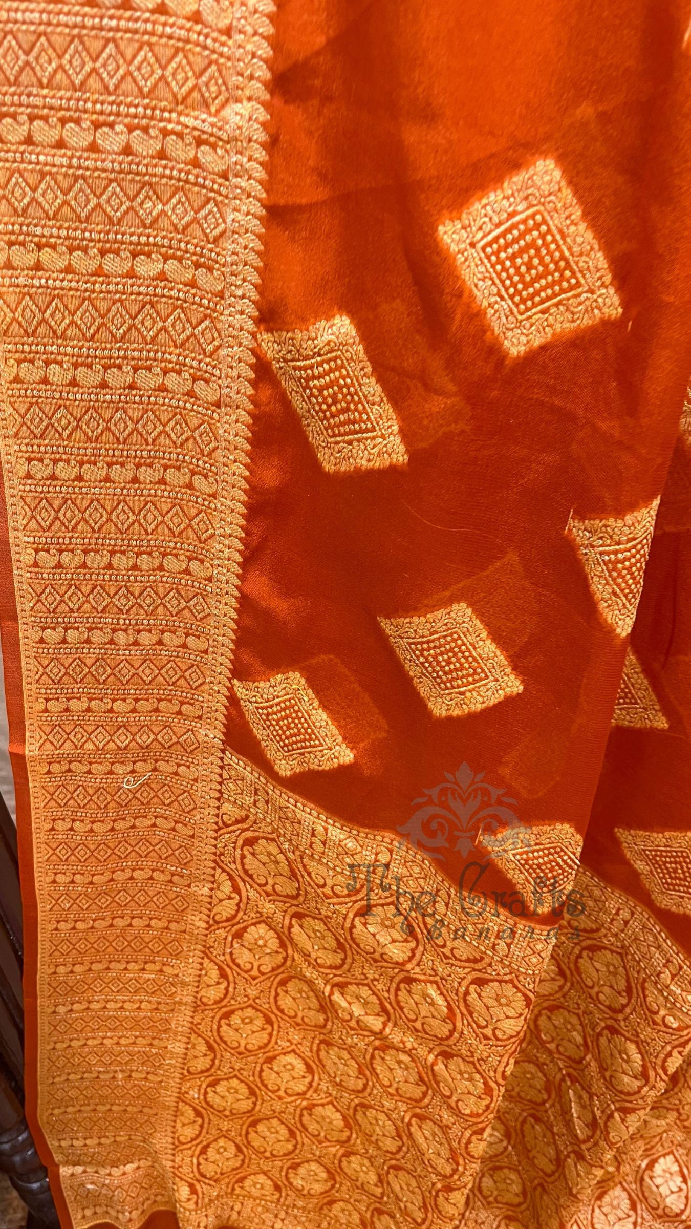 Pure Khaddi Chiffon Banarasi Saree