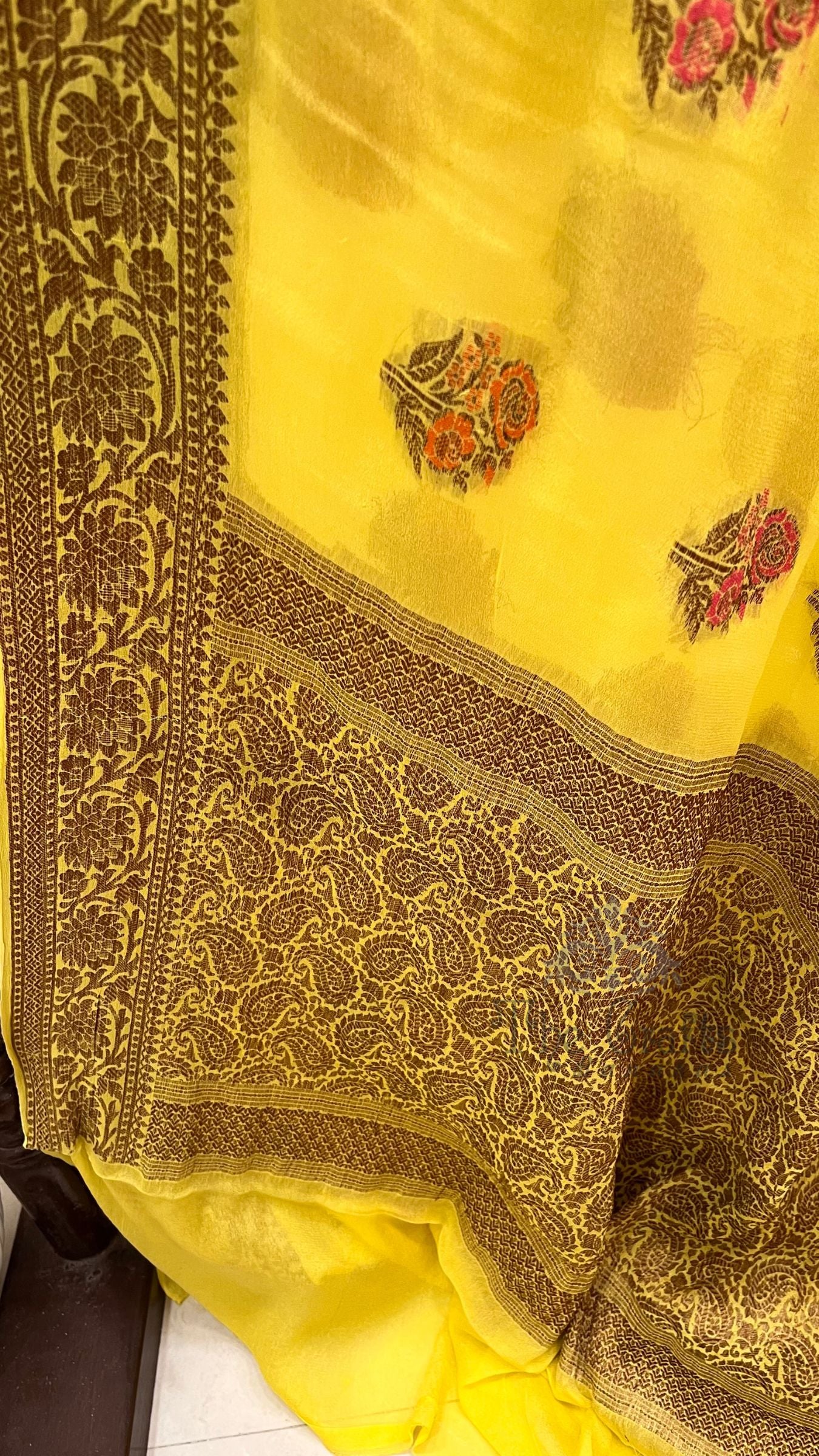 Pure Khaddi Chiffon Banarasi Saree