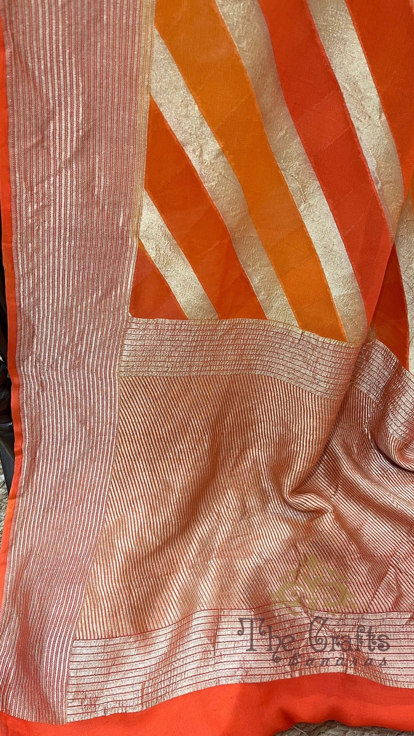 Khaddi Georgette Handloom Banarasi Saree