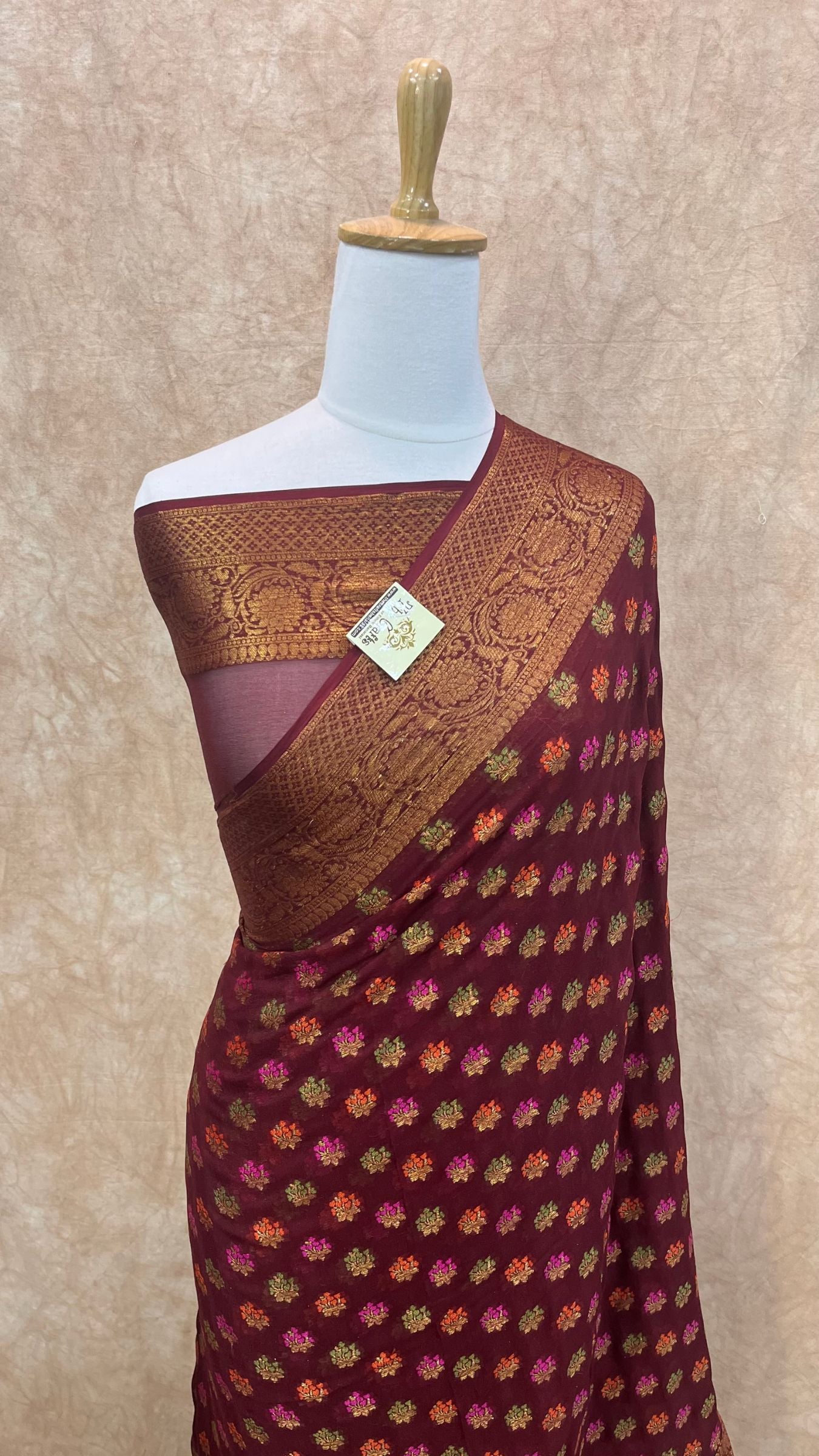 Pure Khaddi Chiffon Banarasi Saree