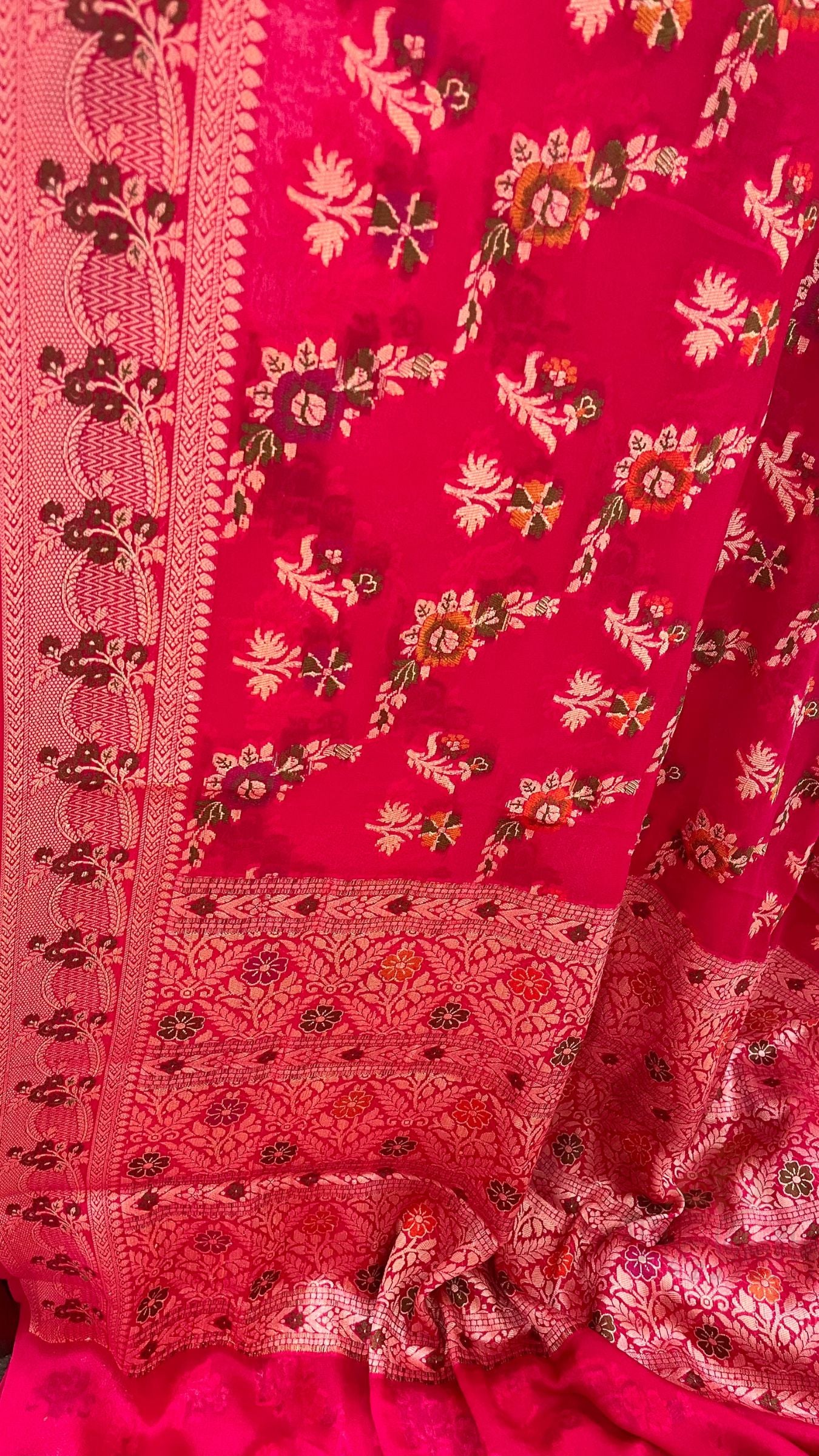 Pure Khaddi Chiffon Banarasi Saree