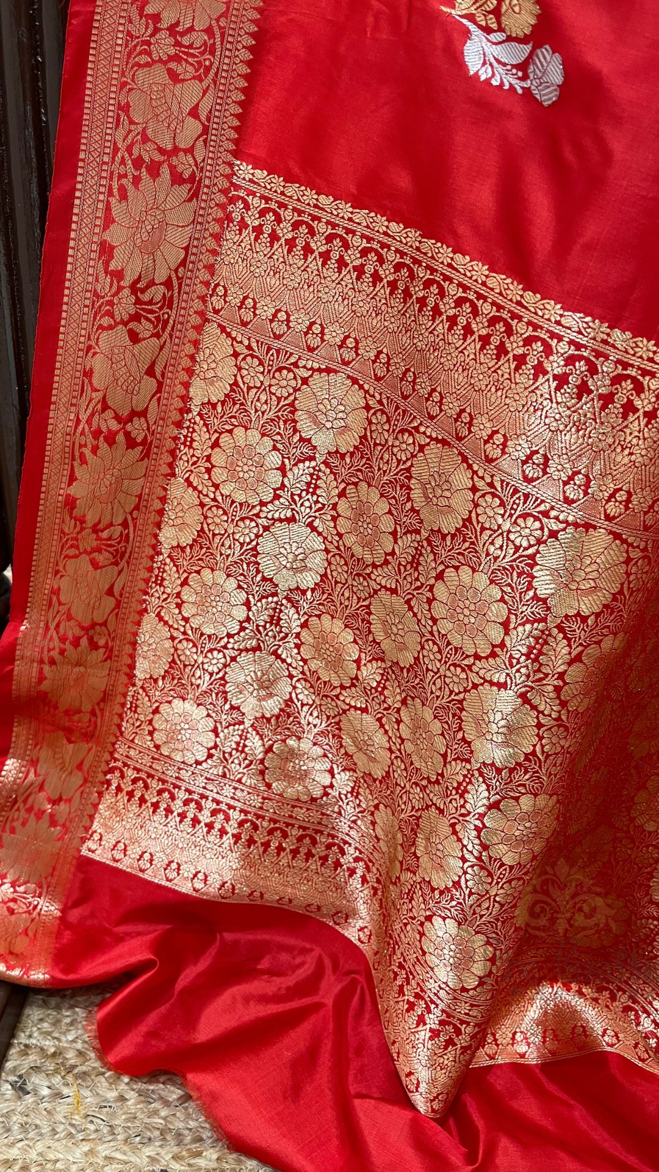 Pure  Mango Silk Handloom Banarasi Saree