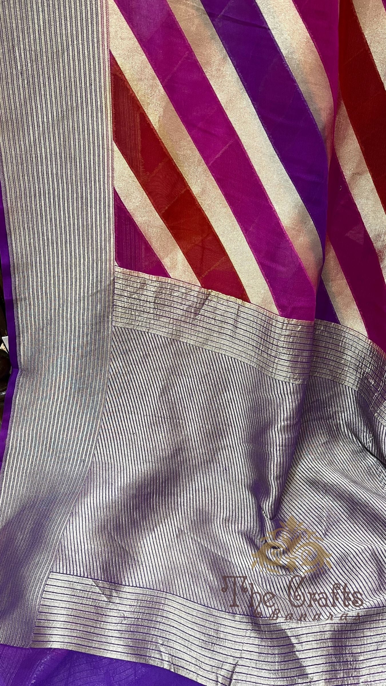 Khaddi Georgette Handloom Banarasi Saree
