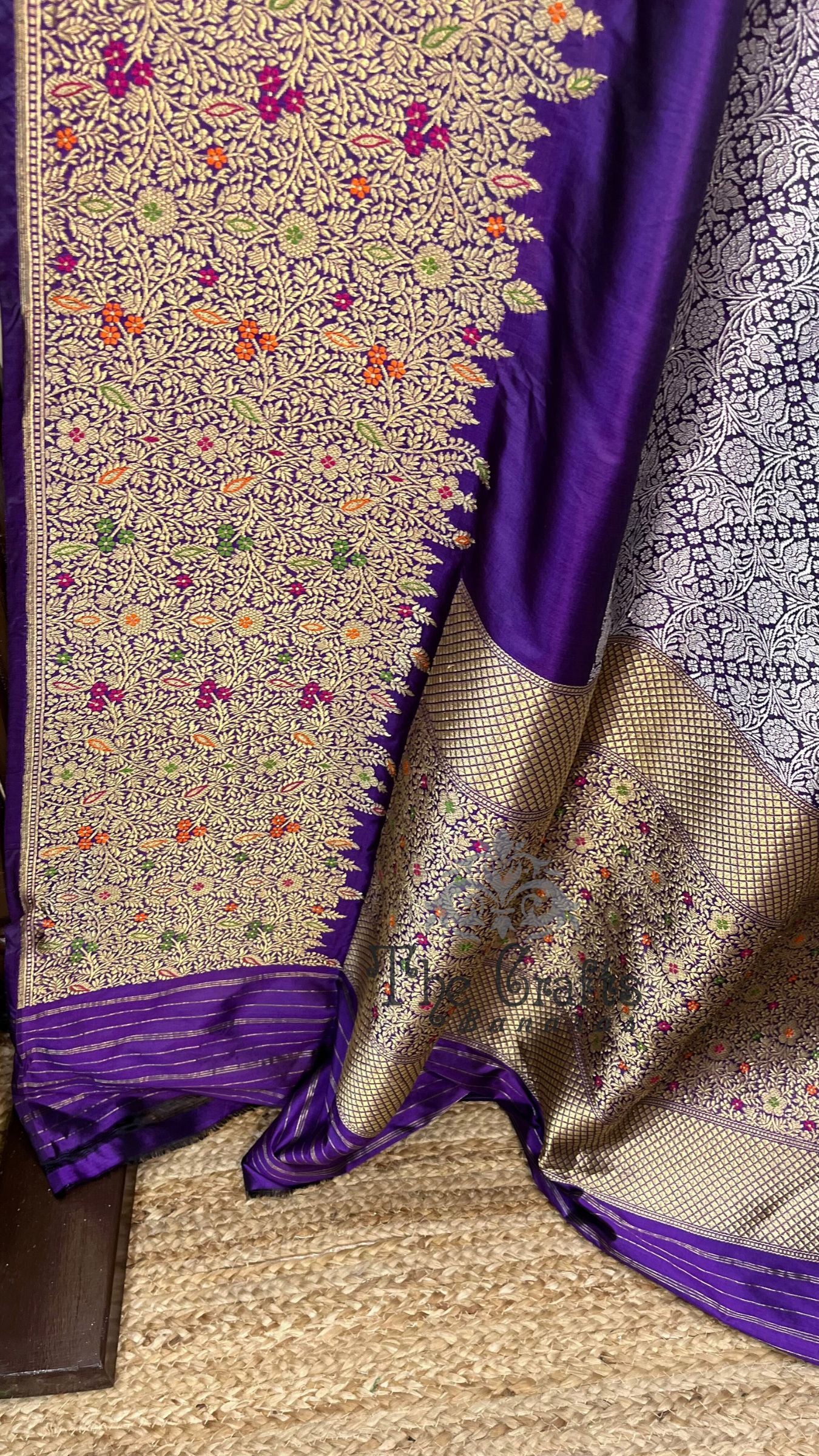 Pure Katan Silk Handloom Banarasi Saree - Kadhua Tanchui Brocade Meena