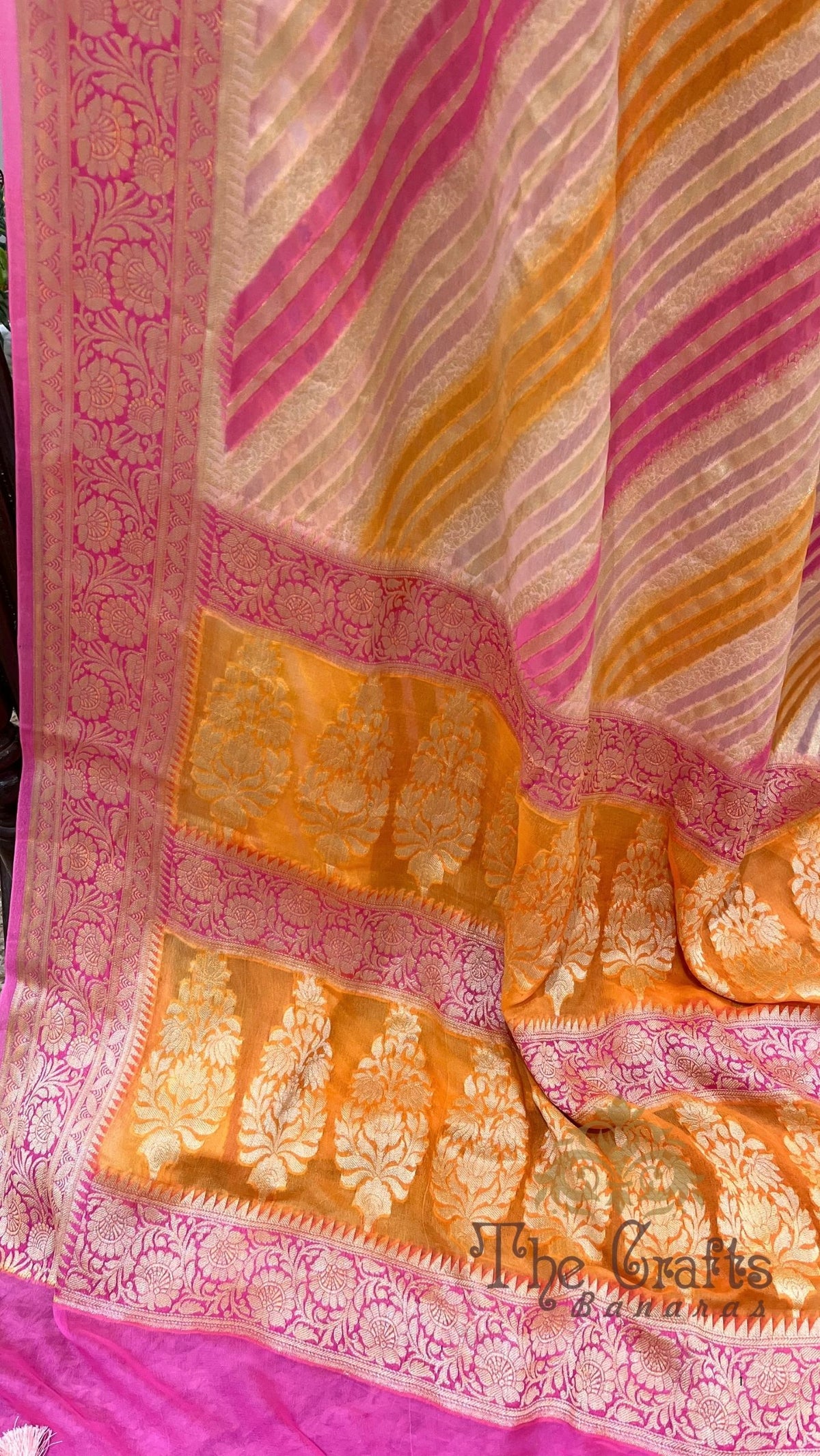 Pure Khaddi Chiffon Banarasi Saree