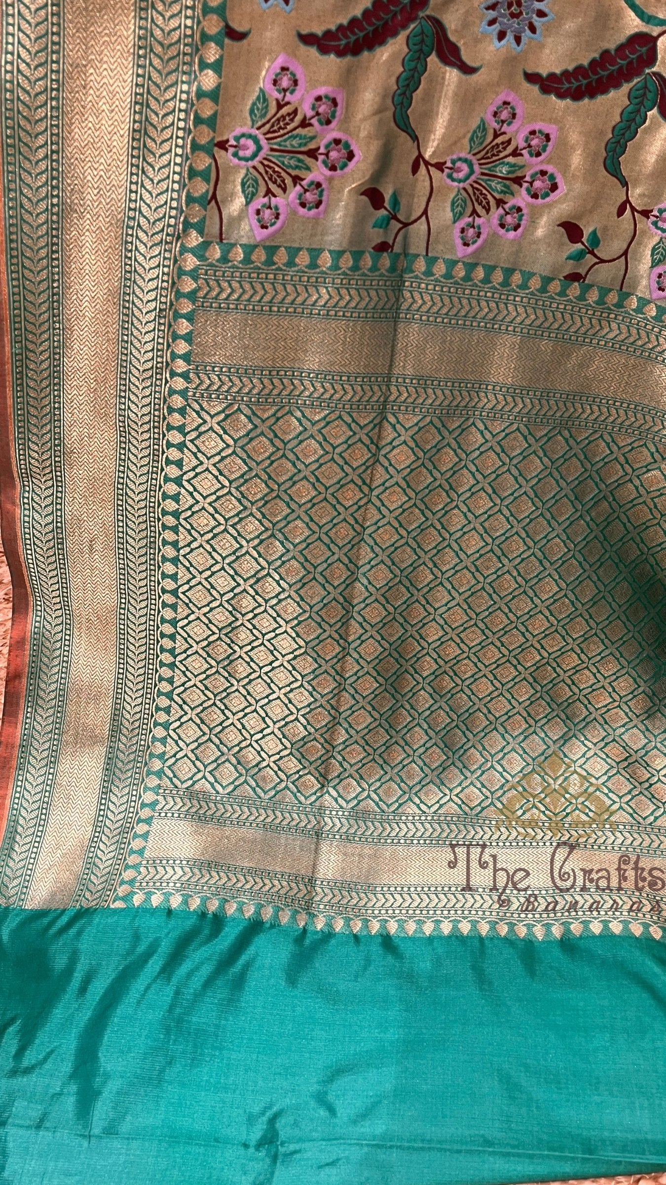 Pure Katan Silk Handloom Banarasi Saree - Tilfi Meenakari Jaal Brocade