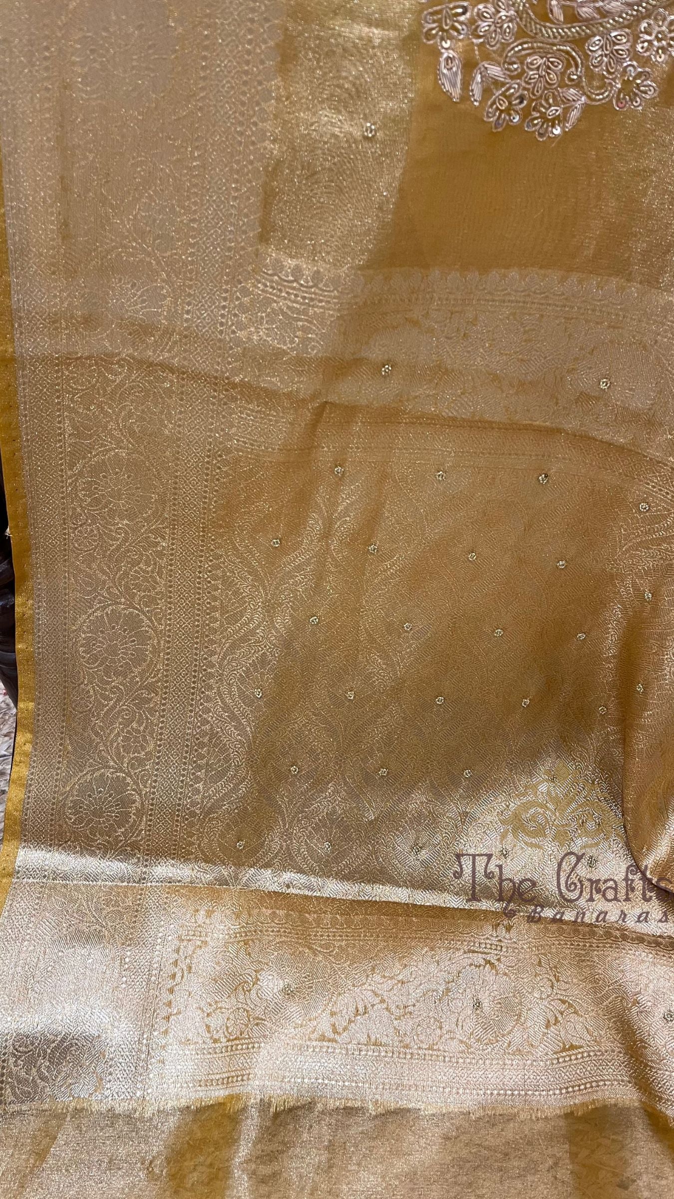 Pure Tissue Silk Banarasi Saree - with Zardozi & Cut Dana Handwork