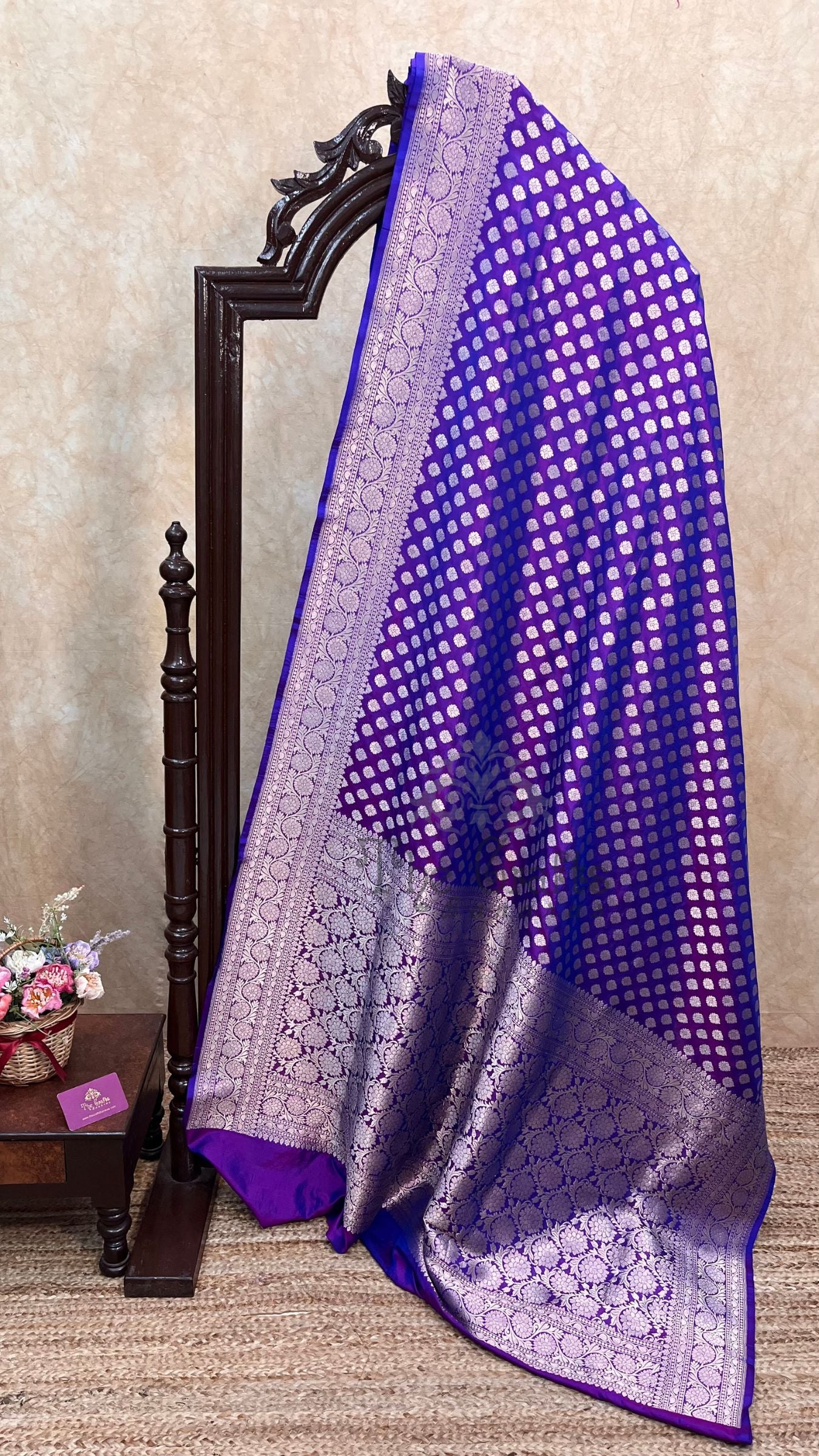 Pure Katan Silk Handloom Banarasi Saree - Jaal work