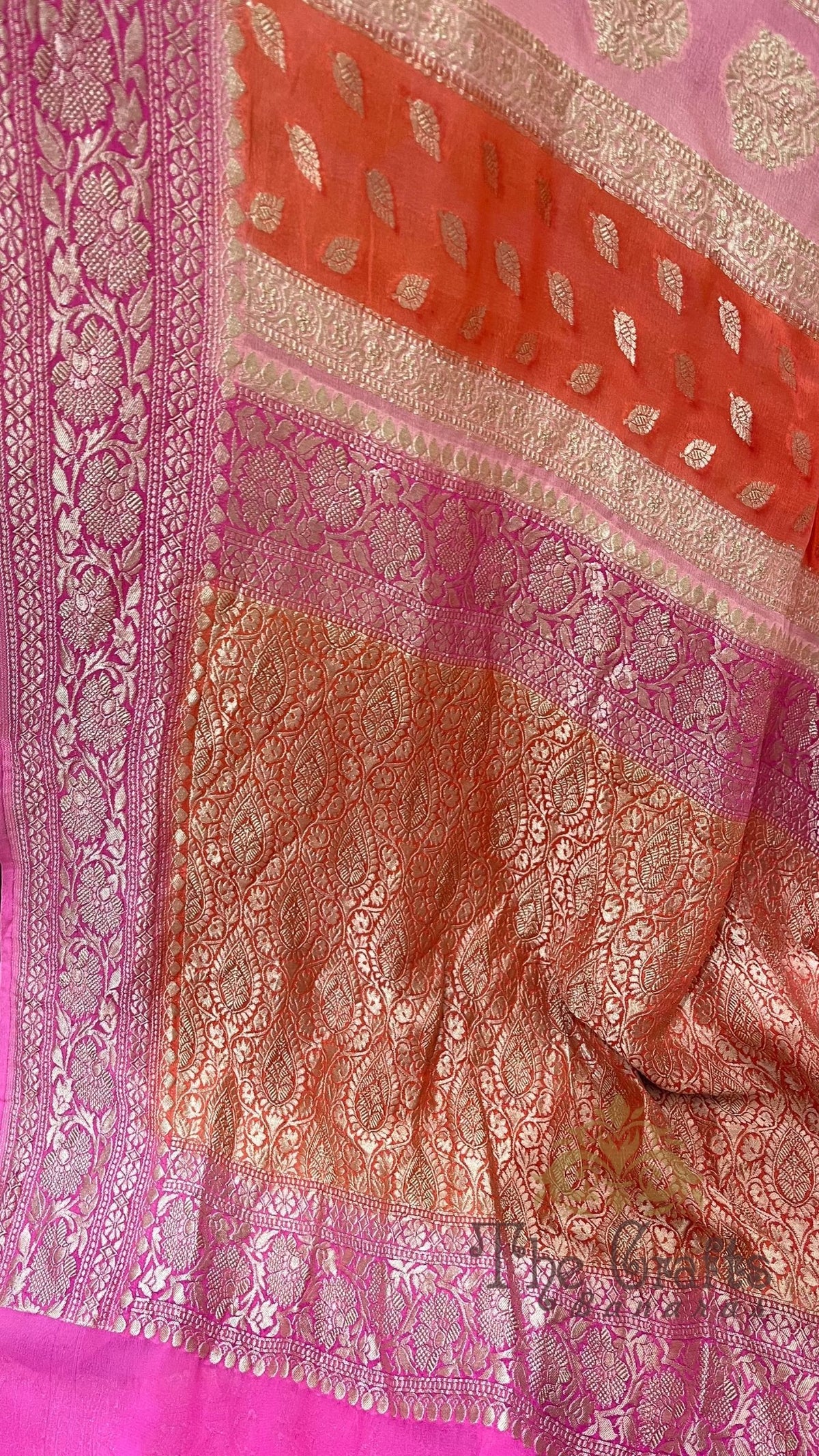 Khaddi Georgette Handloom Banarasi Saree