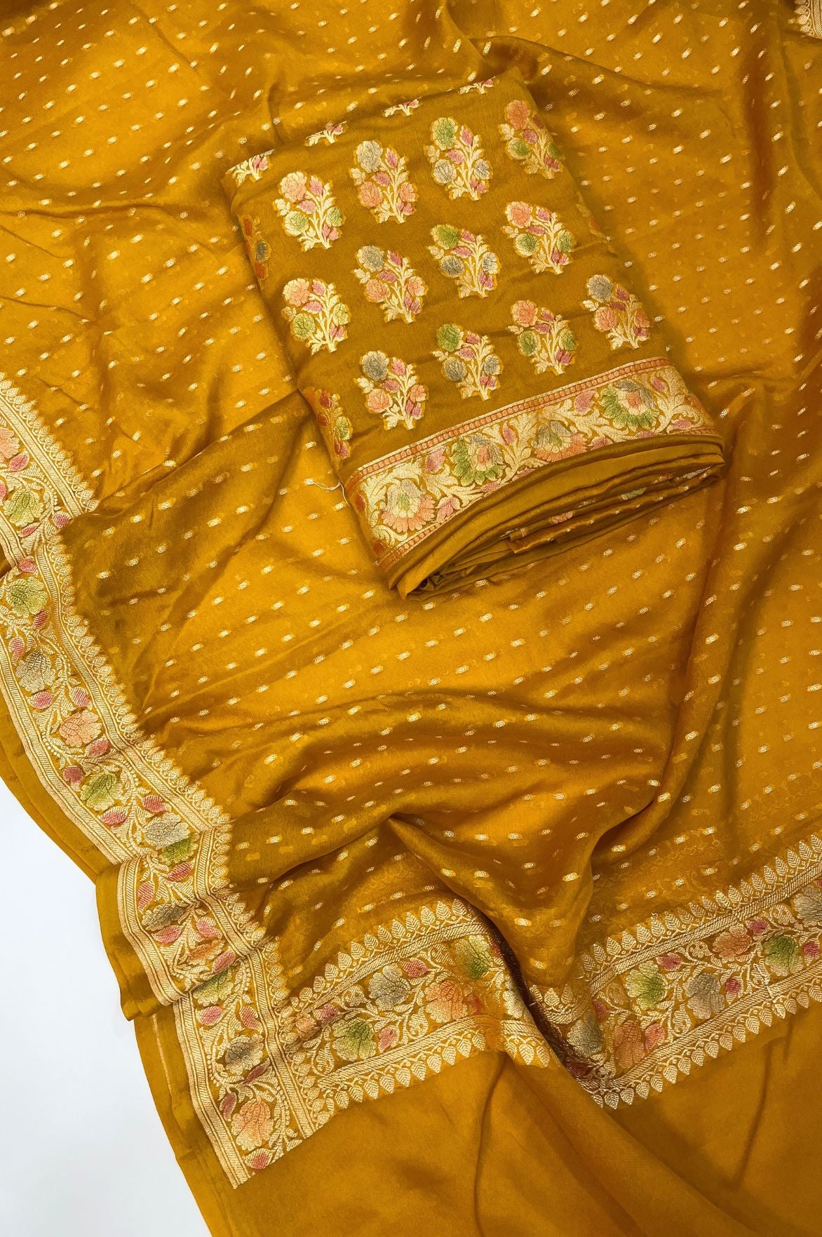 Khaddi Georgette Banarasi Dress Material