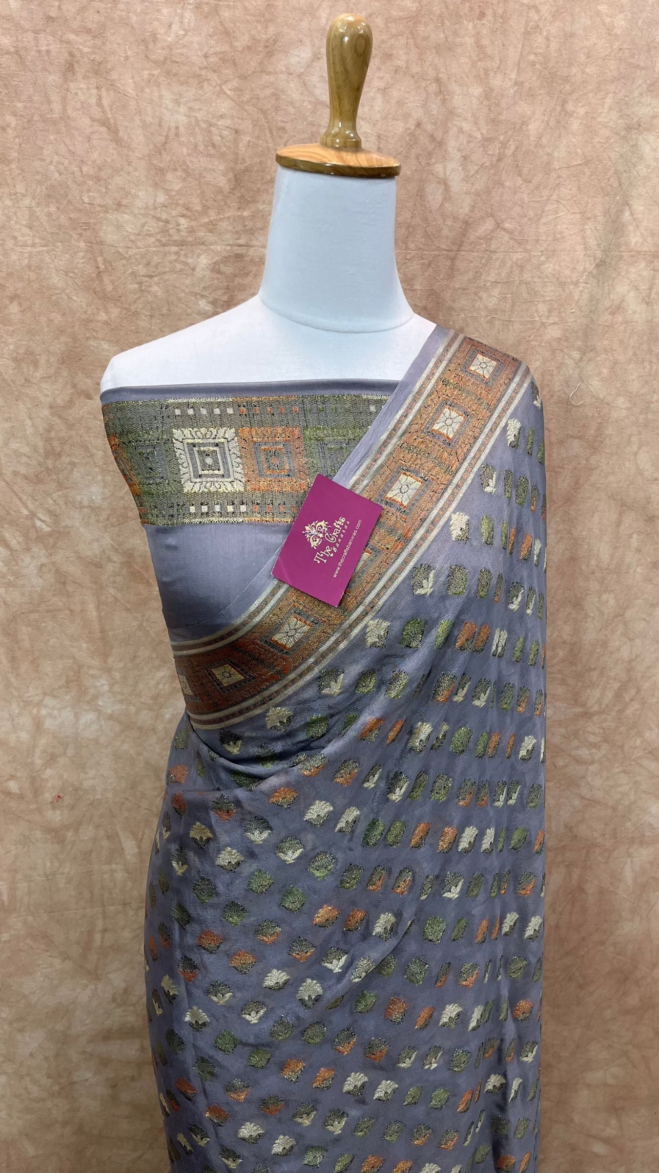 Pure Khaddi Chiffon Banarasi Saree