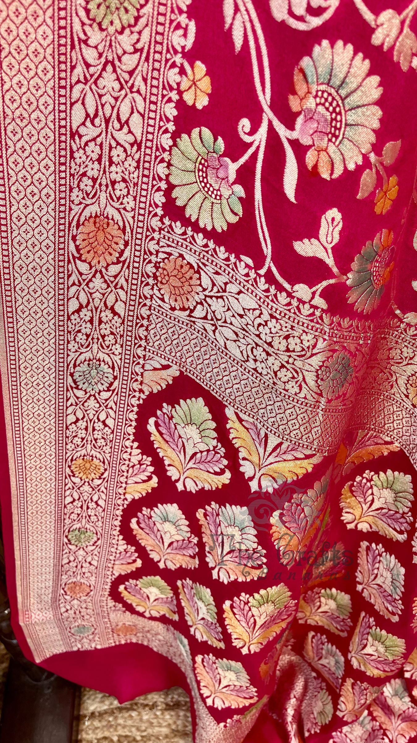 Khaddi Georgette Handloom Banarasi Saree