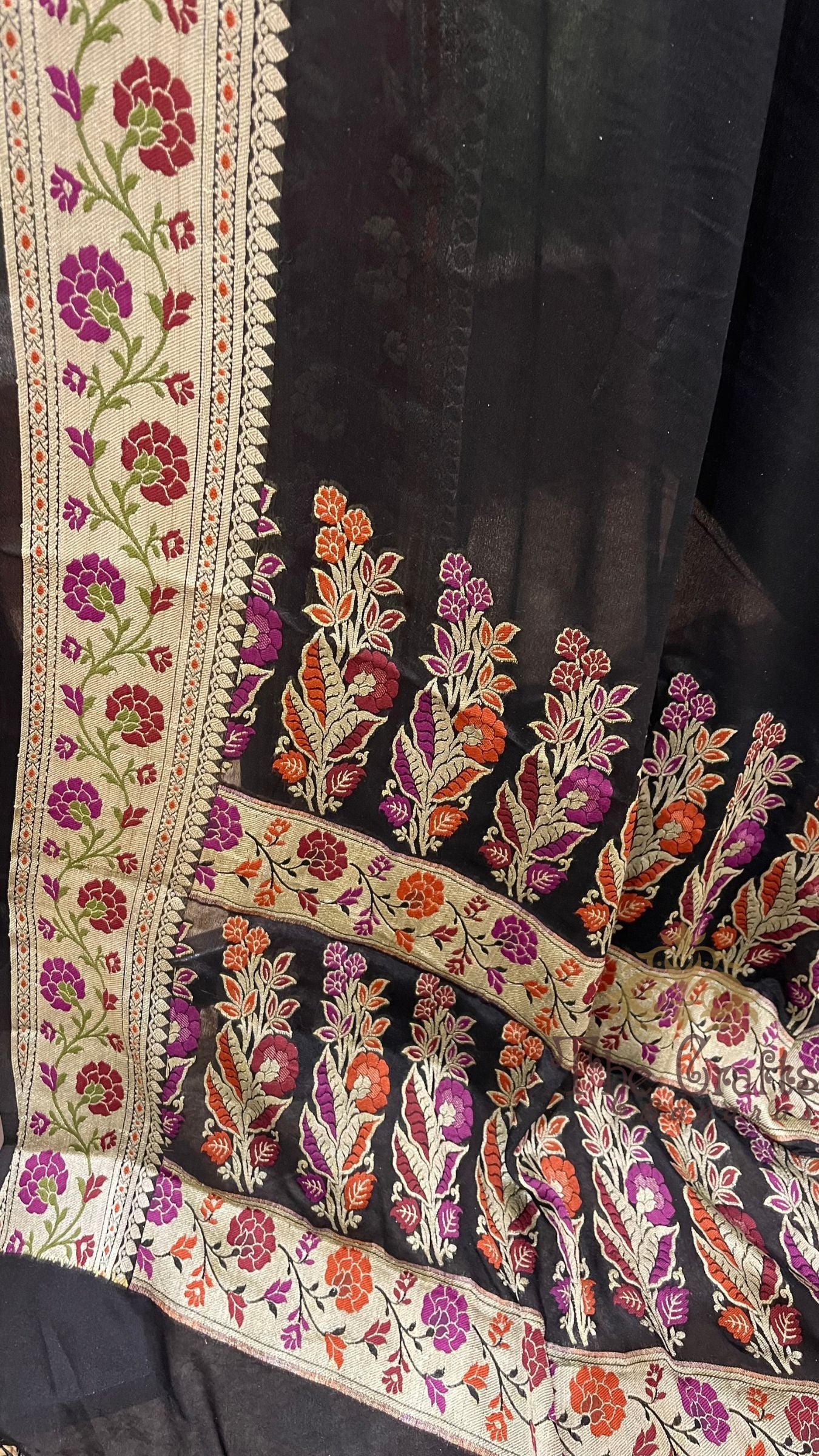 Pure Khaddi Chiffon Banarasi Saree