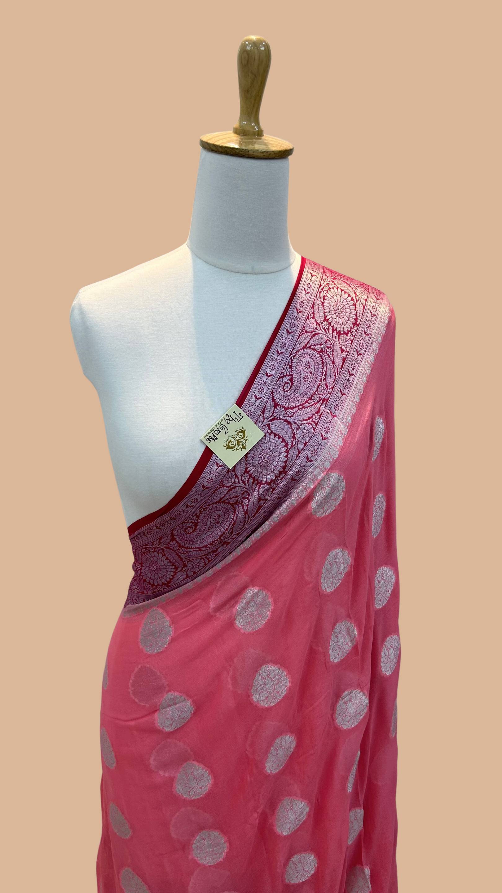 Pure Khaddi Chiffon Banarasi Saree