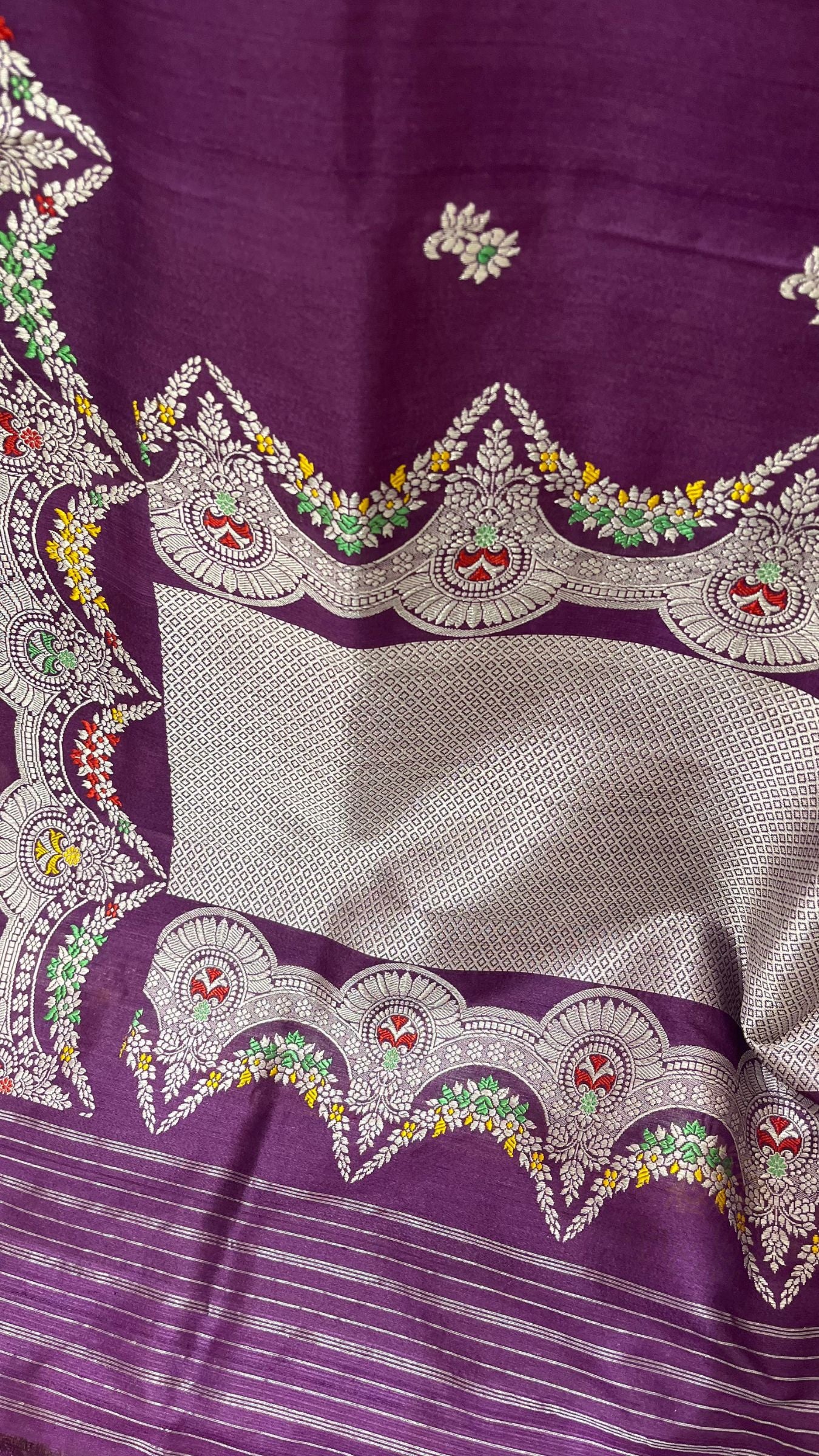 Tussar Georgette Handloom Banarasi Saree - Meenakari