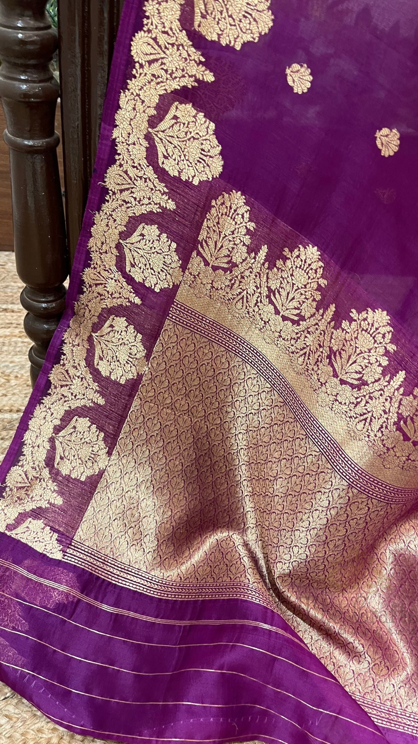 Pure Kora Silk Handloom Banarasi Saree