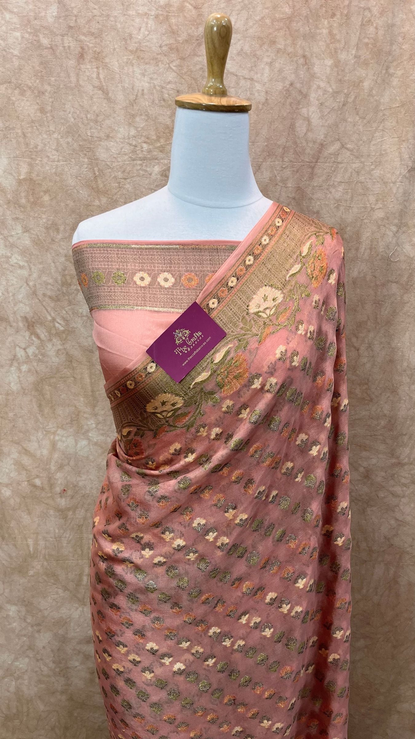 Pure Khaddi Chiffon Banarasi Saree