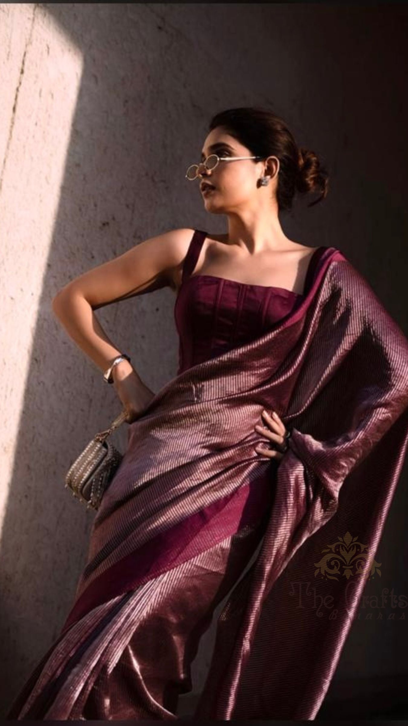 Pure Tissue Silk Handloom Banarasi Saree - with Satin Border