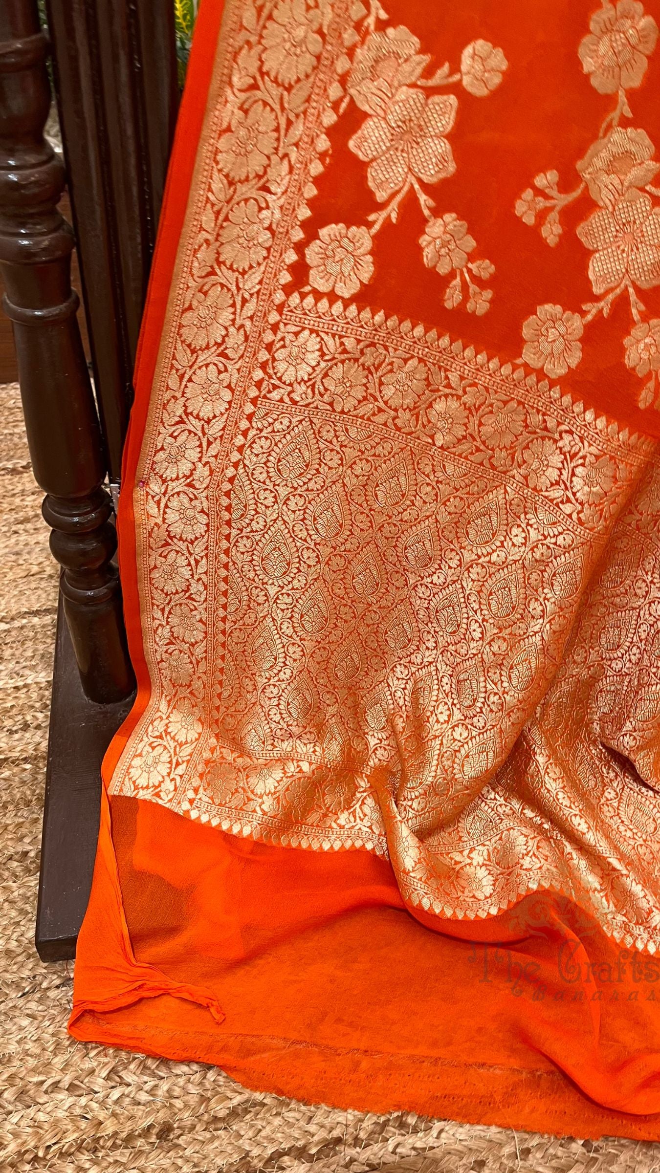 Khaddi Georgette Handloom Banarasi Saree