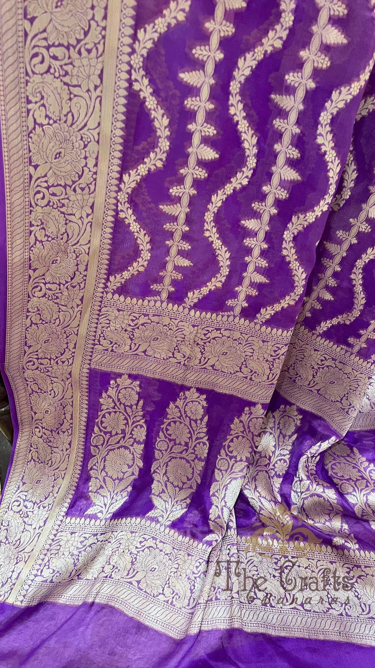 Pure Khaddi Chiffon Banarasi Saree