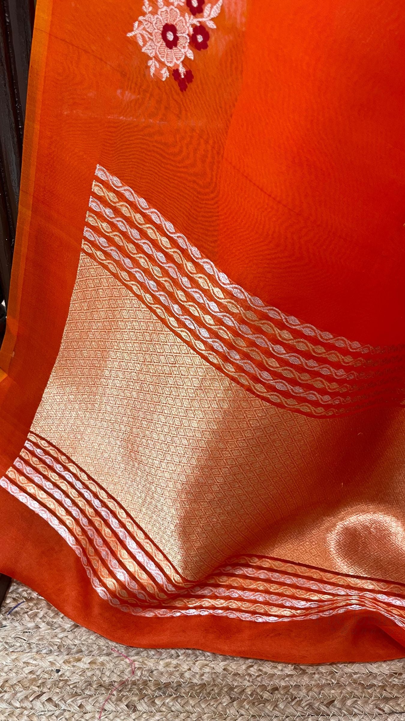 Pure Kora Silk Handloom Banarasi Saree