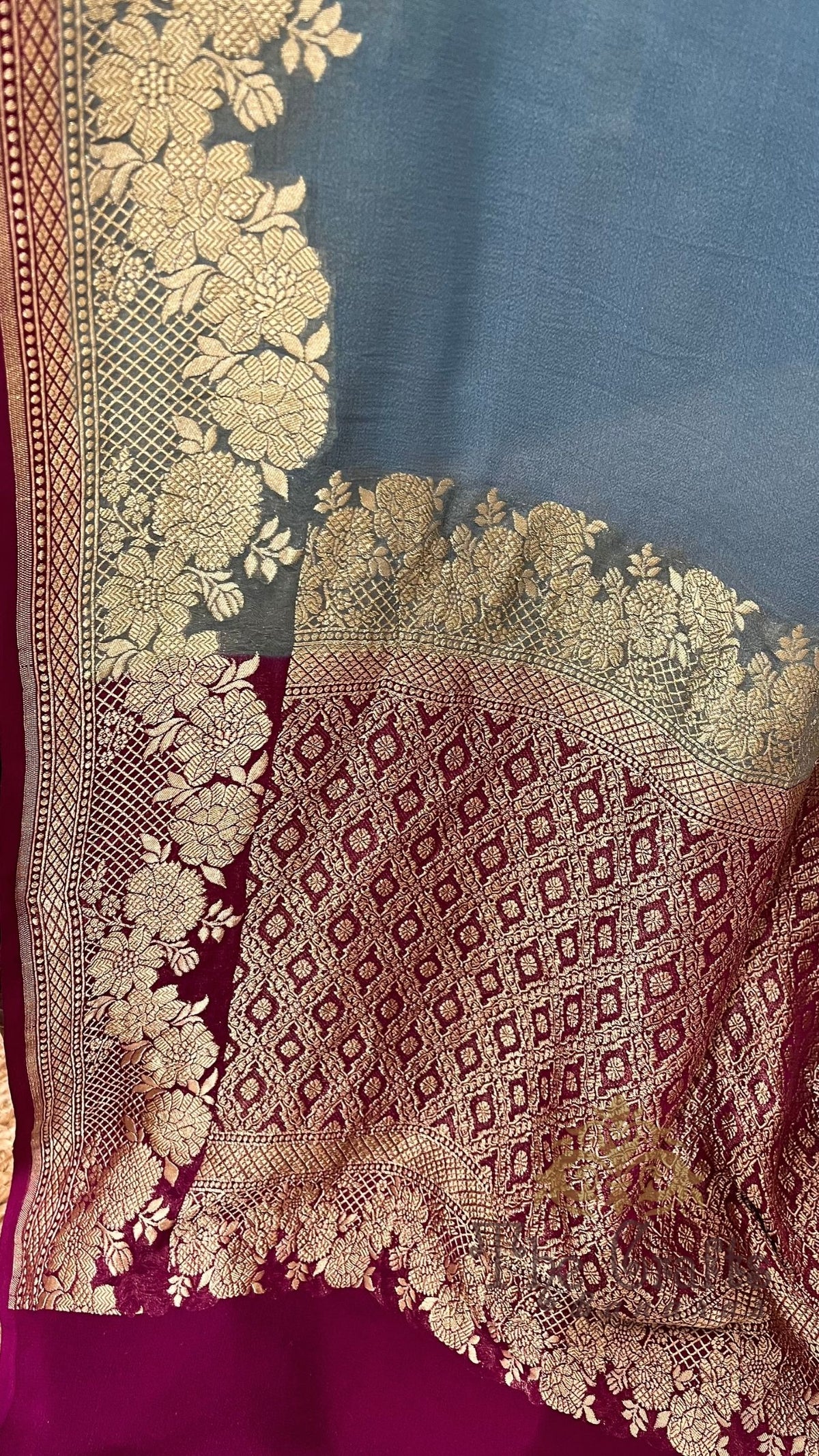 Khaddi Georgette Handloom Banarasi Saree