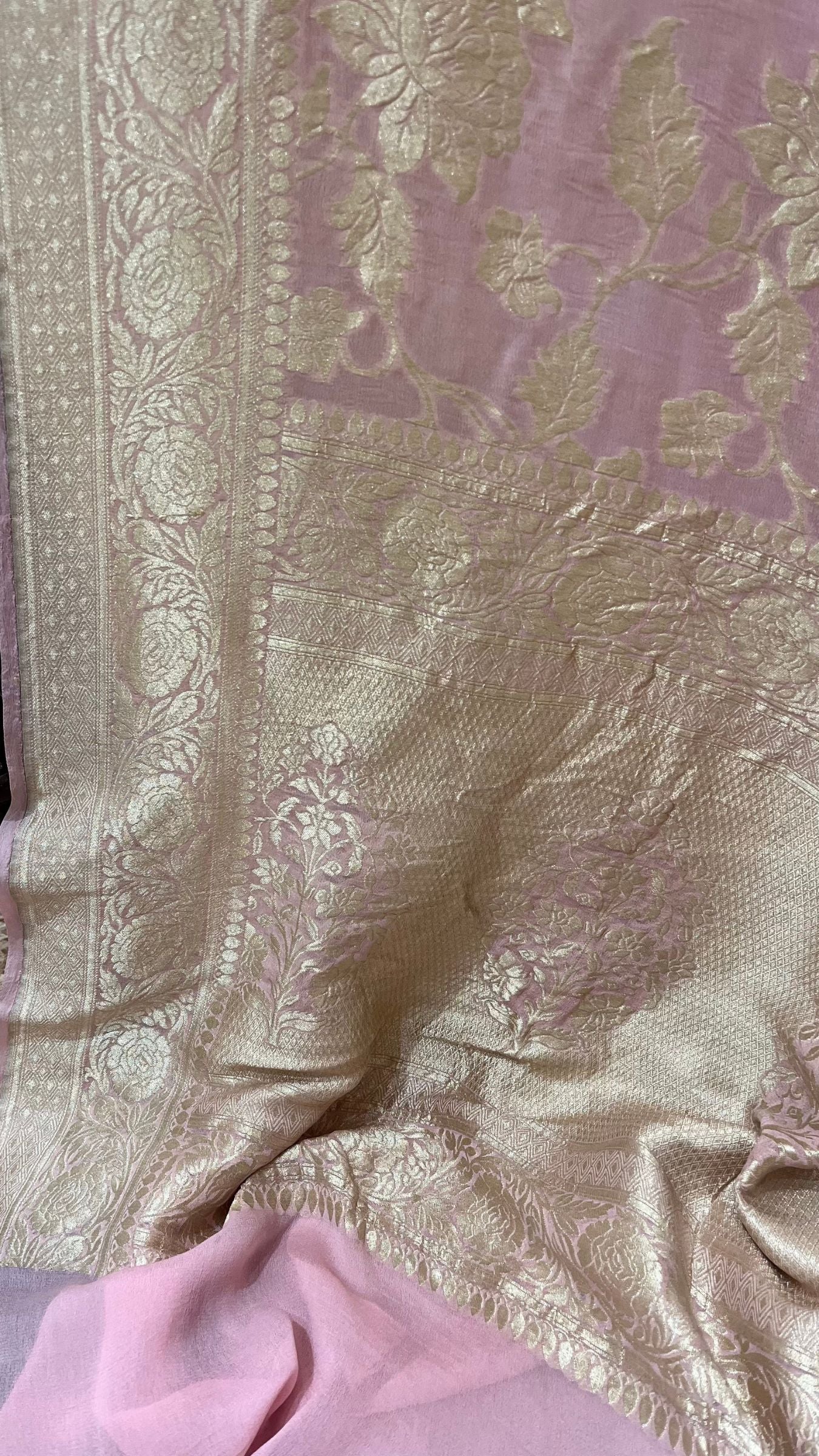 Khaddi Georgette Handloom Banarasi Saree
