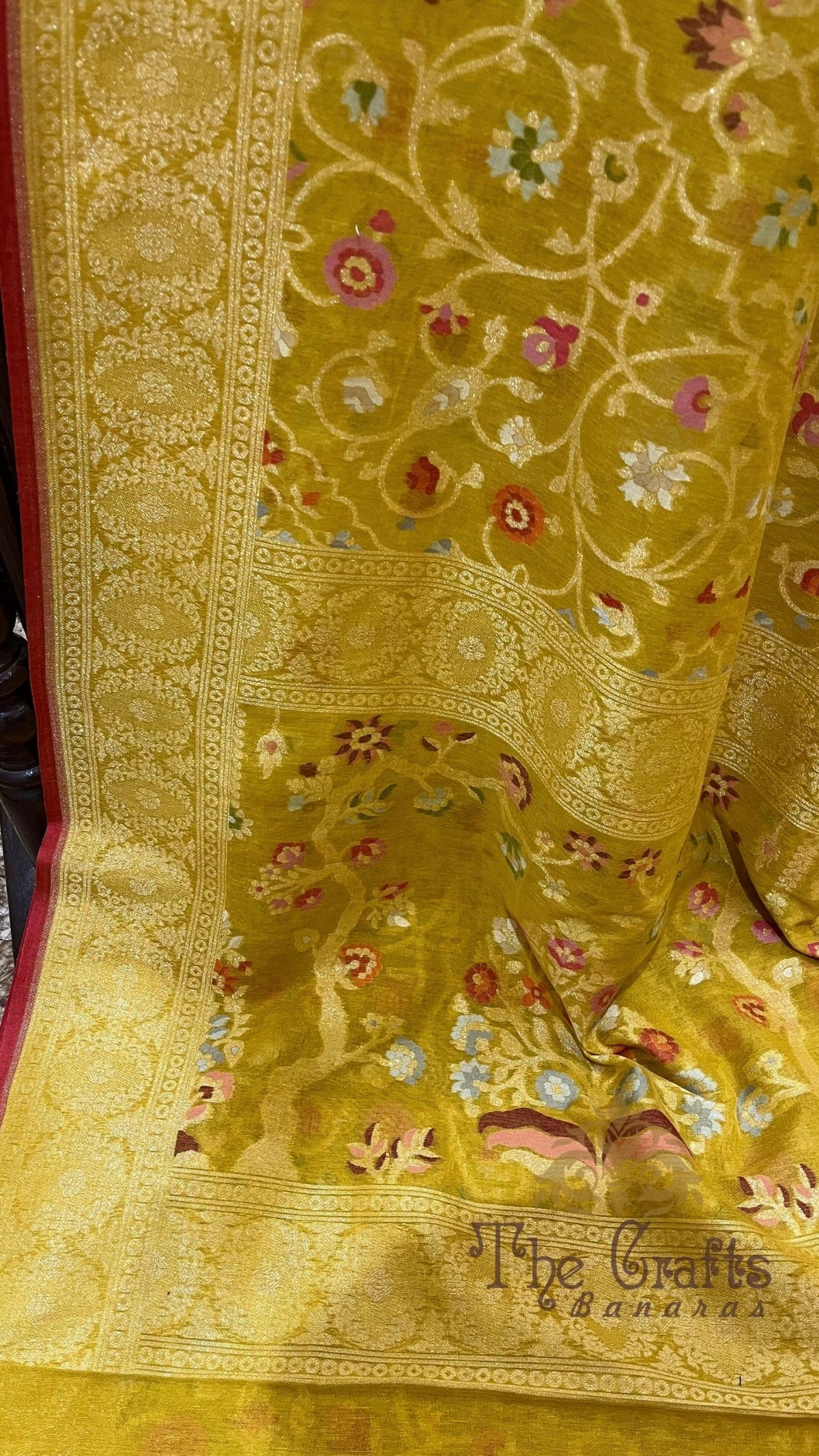 Pure Ektara Cotton Jamdani Banarasi Saree - Tilfi