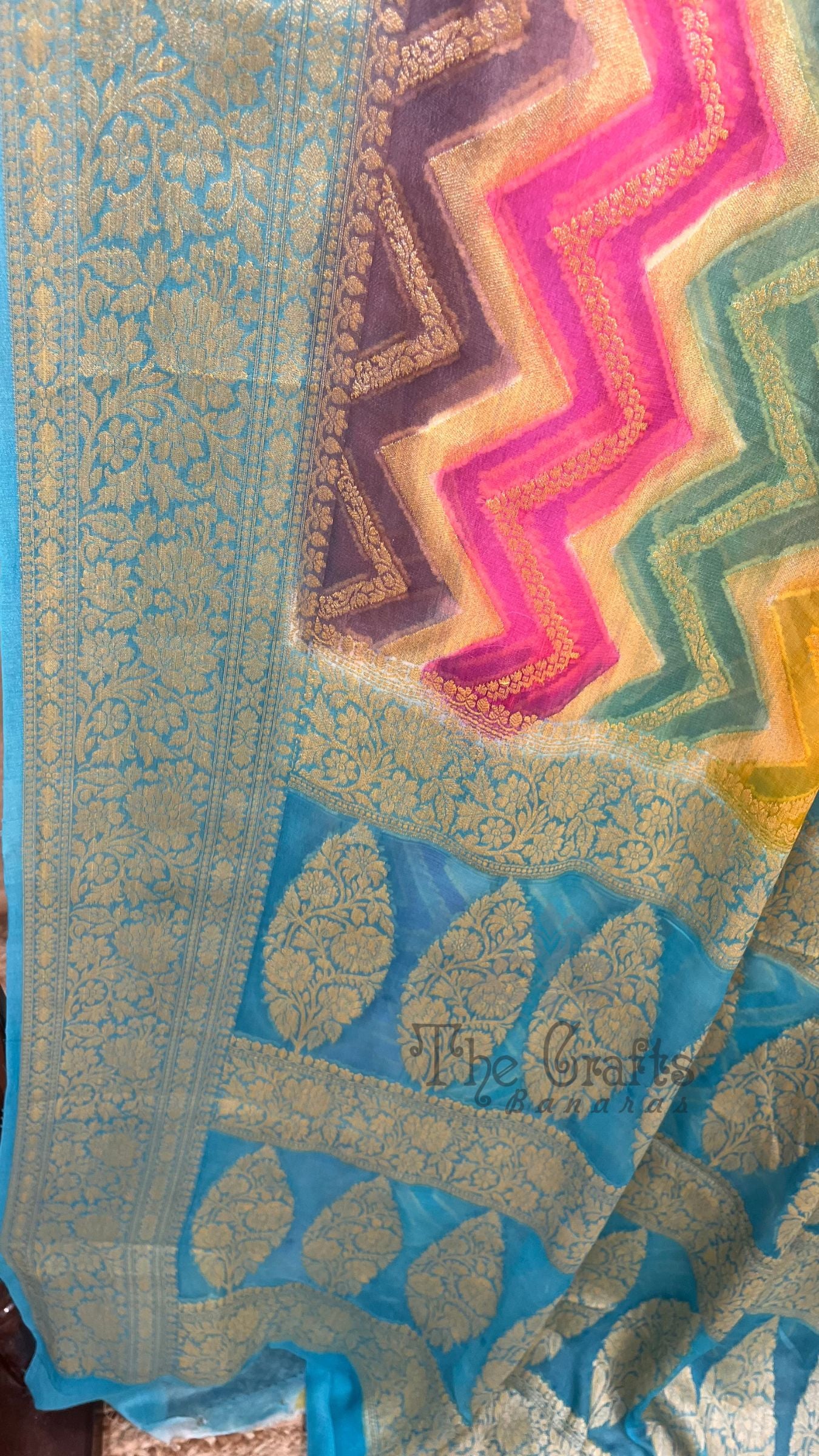 Pure Khaddi Chiffon Banarasi Saree