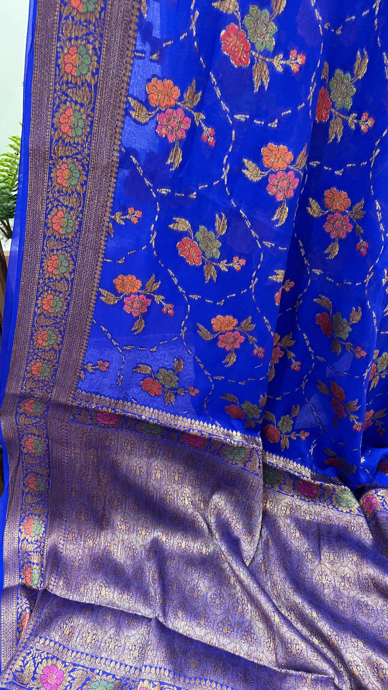 Pure Khaddi Chiffon Banarasi Saree