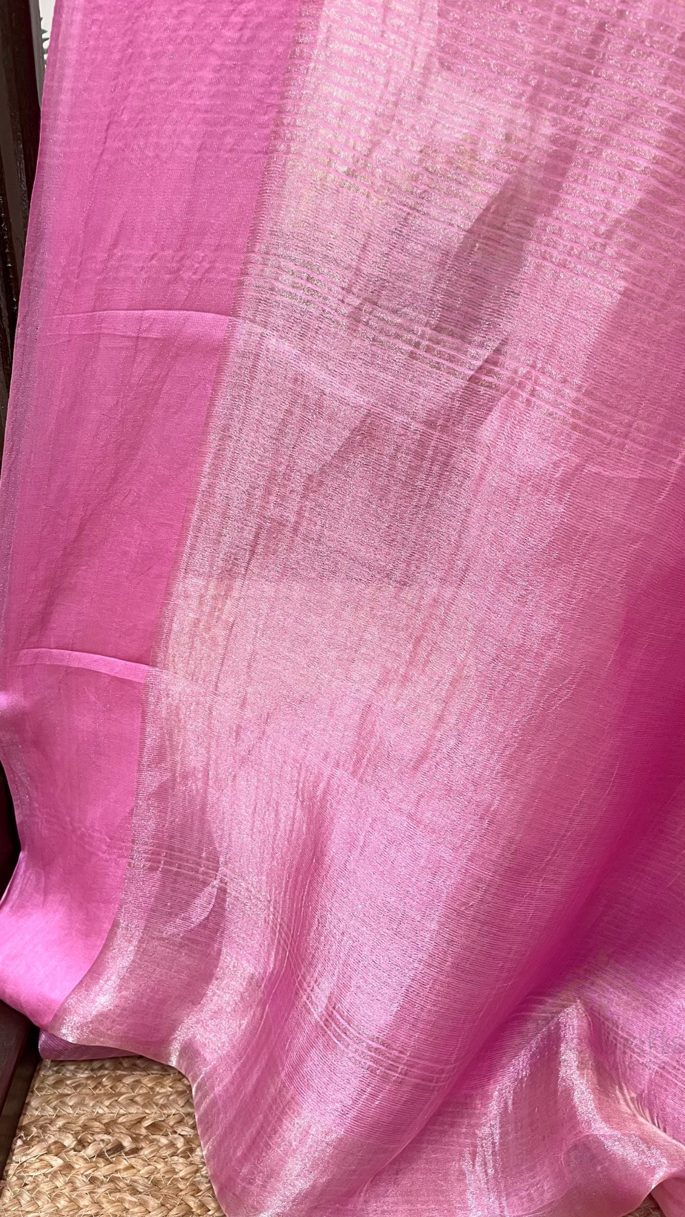 Pure Tissue Silk Handloom Banarasi Saree - with Satin Border