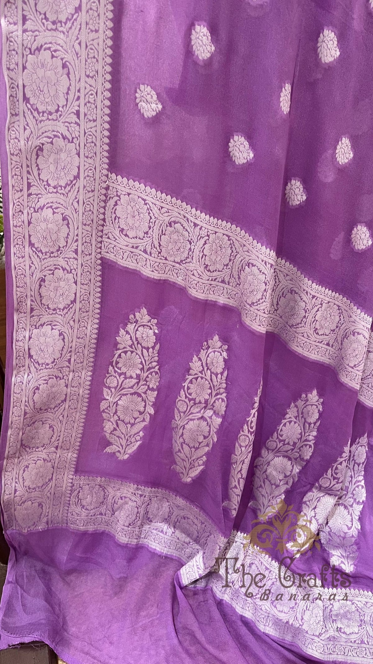 Pure Khaddi Chiffon Banarasi Saree