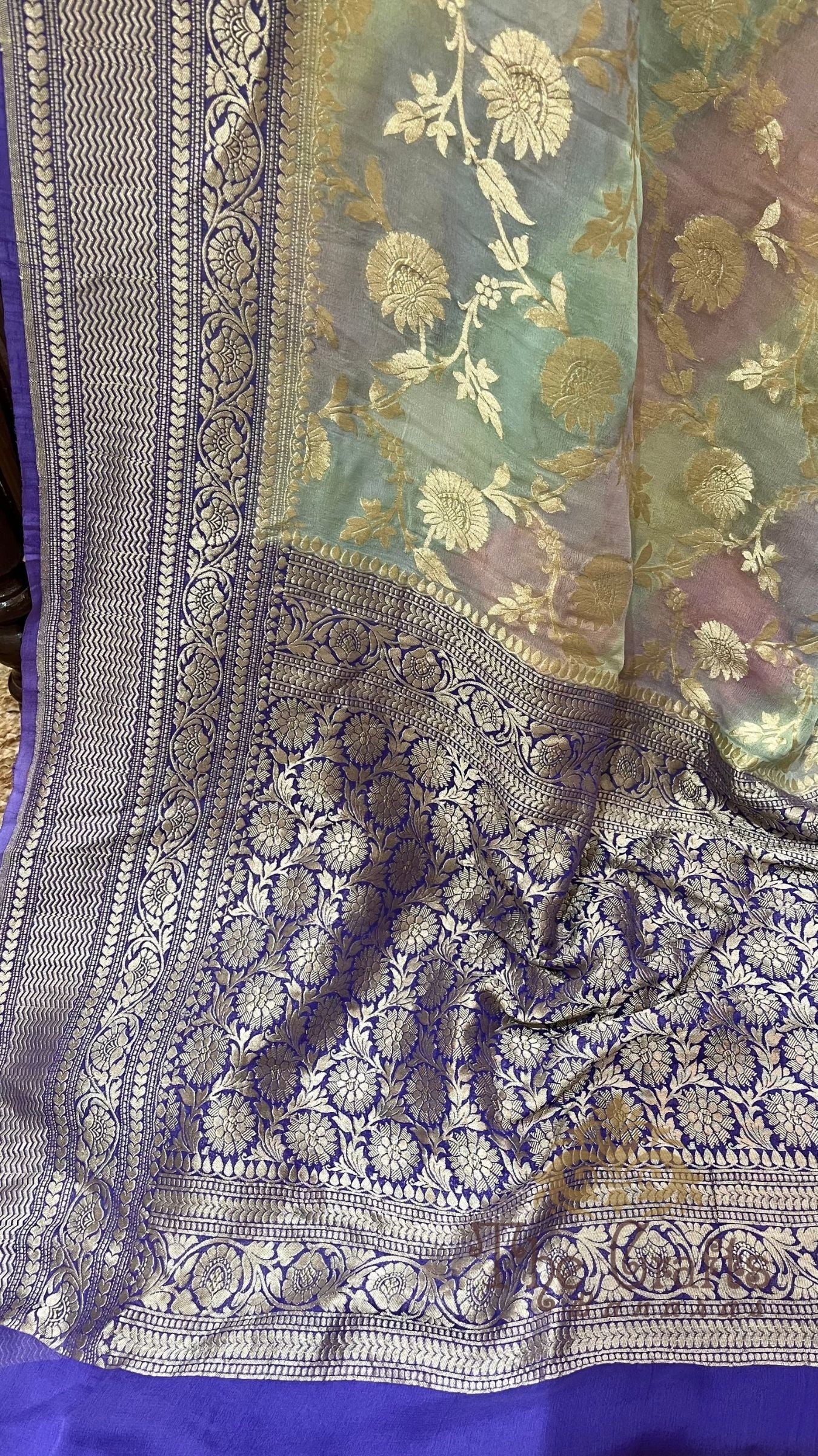 Khaddi Georgette Handloom Banarasi Saree