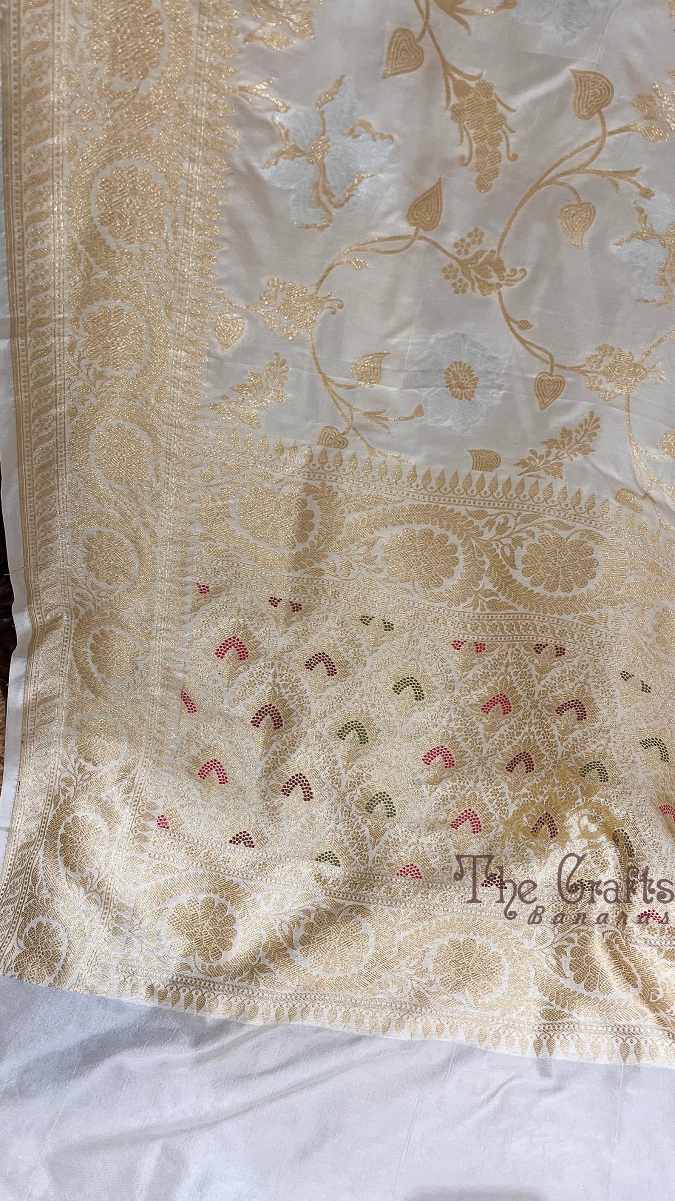 Pure Katan Silk Handloom Banarasi Saree - All over Sona Roopa Jaal work