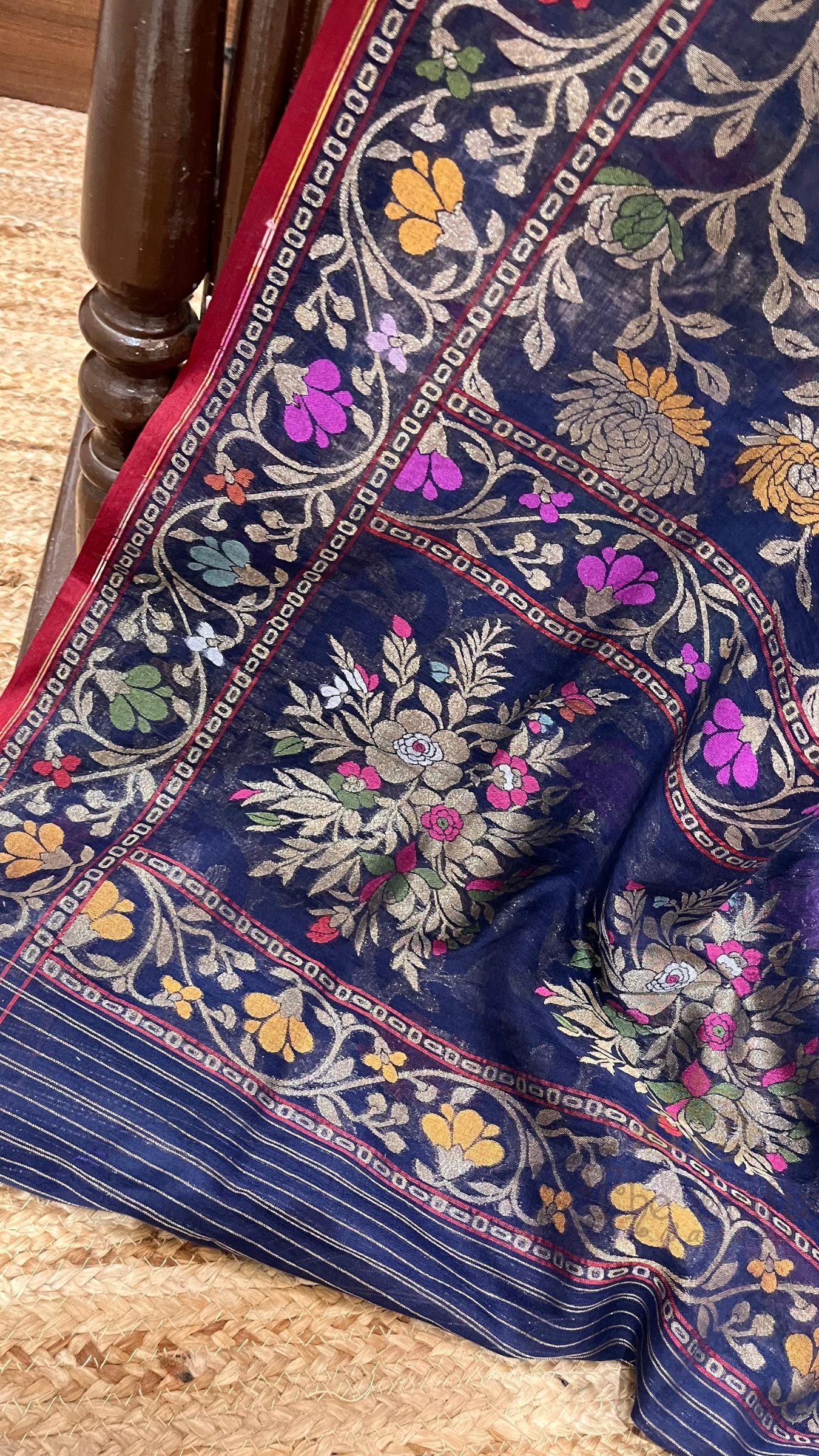 Pure Ektara Cotton Jamdani Banarasi Saree - Tilfi