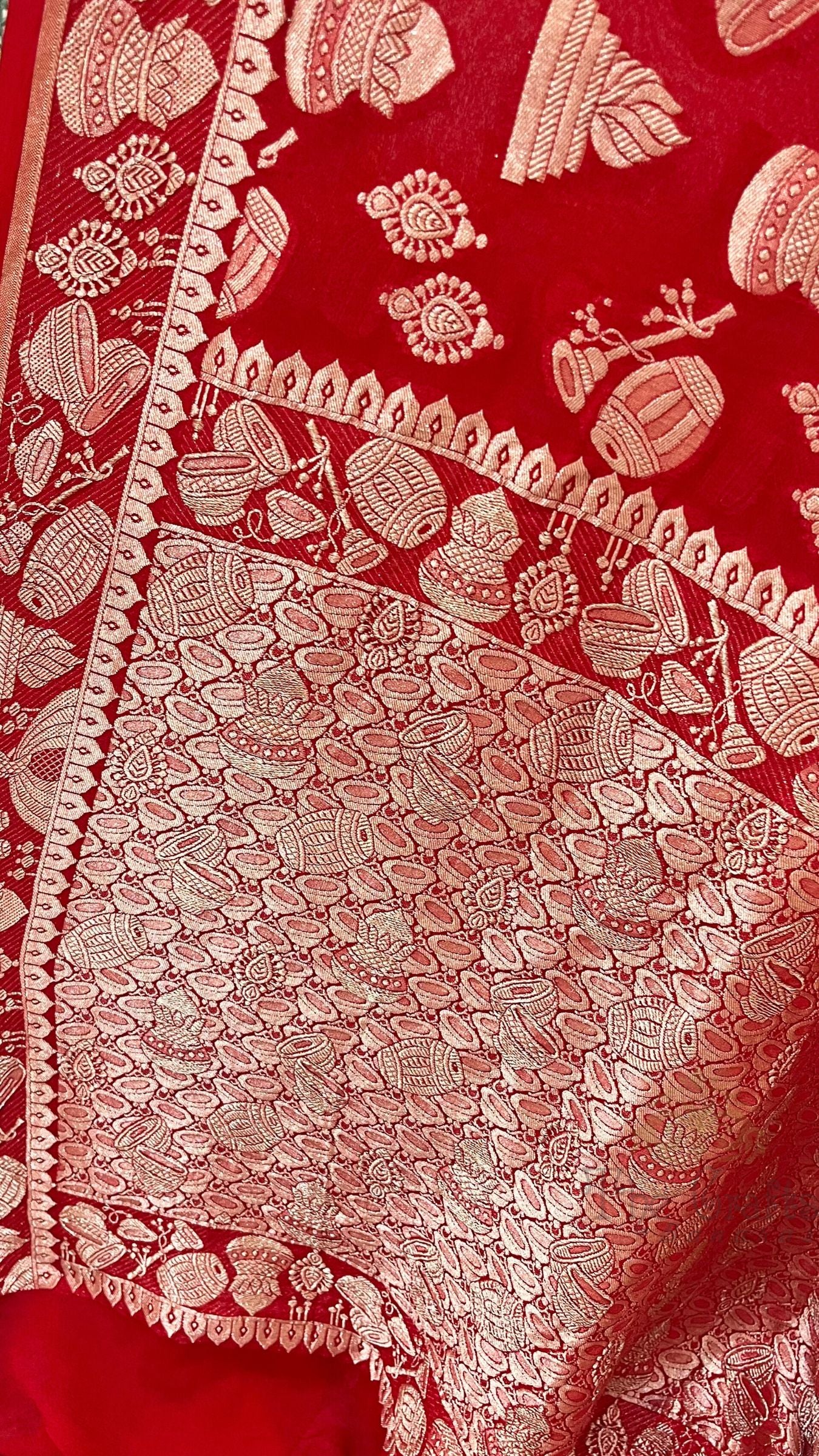 Khaddi Georgette Banarasi Saree - Water Zari