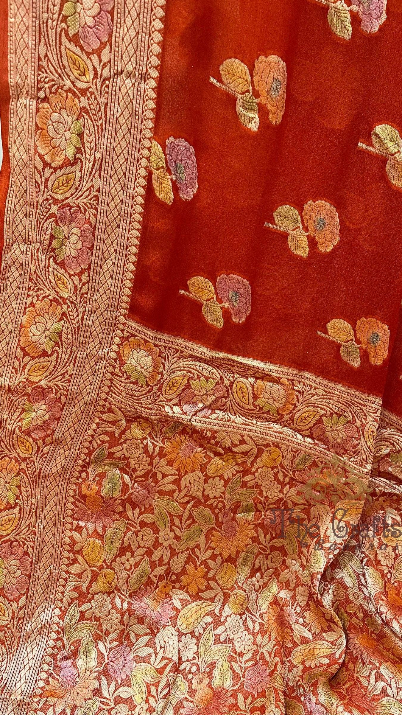 Pure Khaddi Chiffon Banarasi Saree