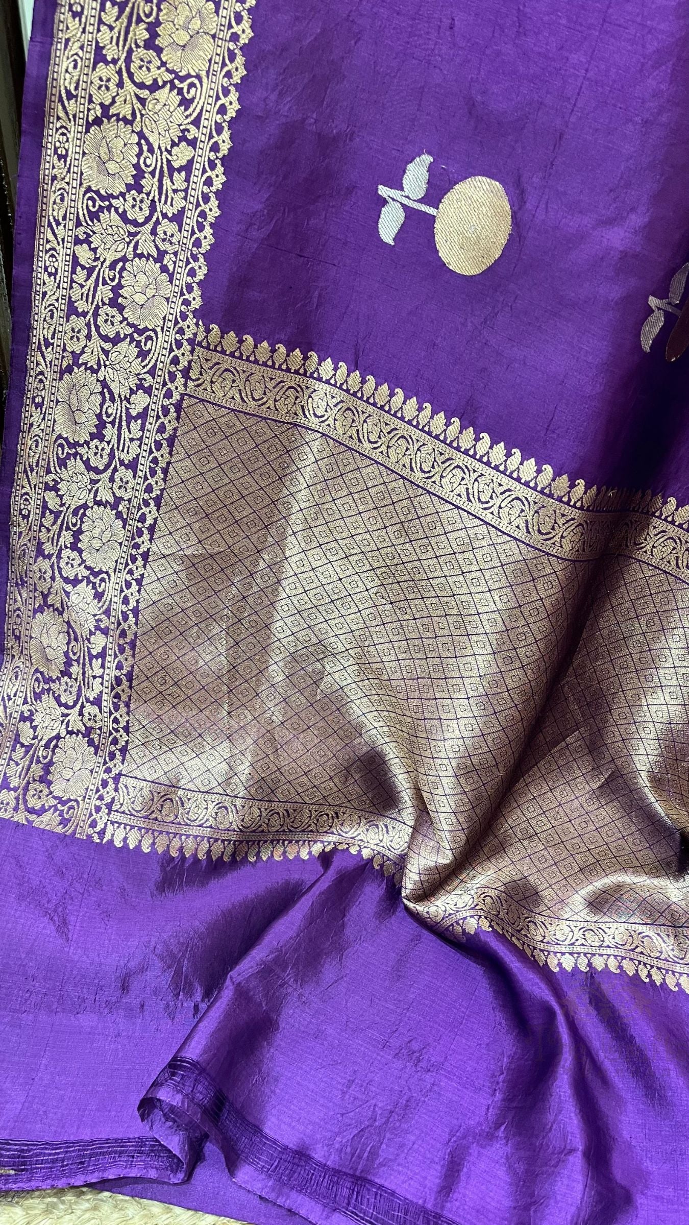Pure  Mango Silk Handloom Banarasi Saree