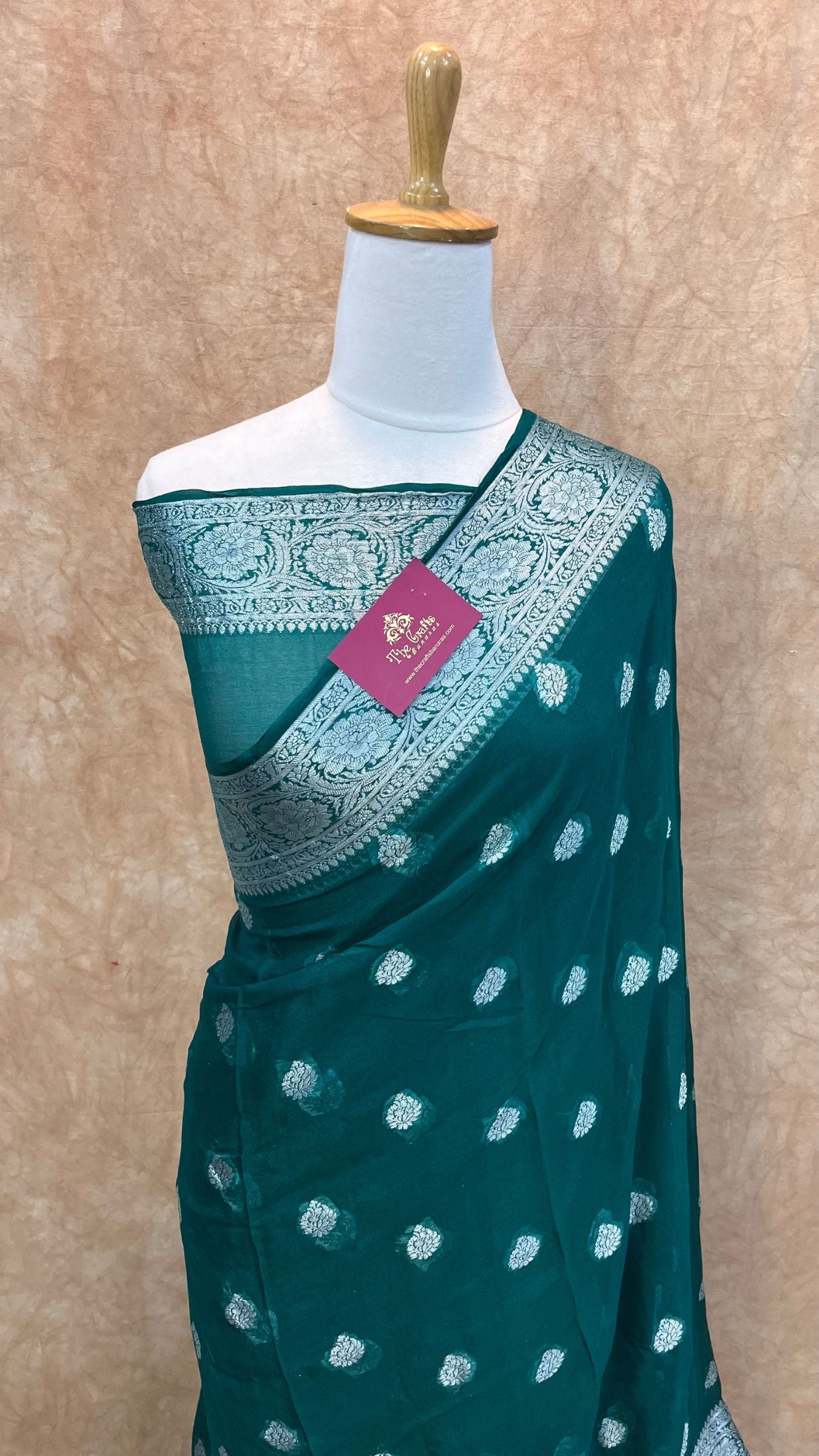 Pure Khaddi Chiffon Banarasi Saree