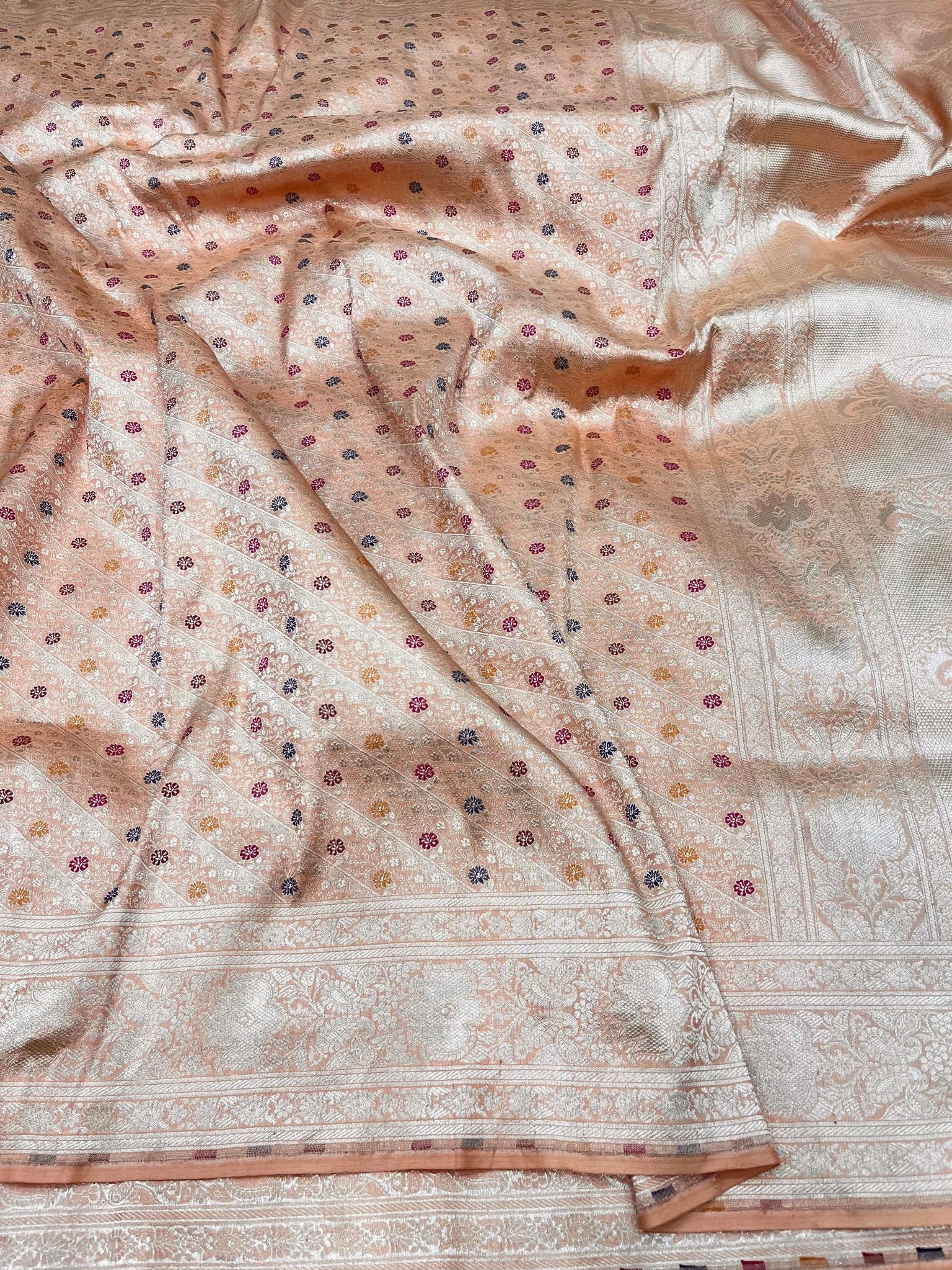 Pure Katan Silk Handloom Banarasi Saree - Tanchui Brocade Meena