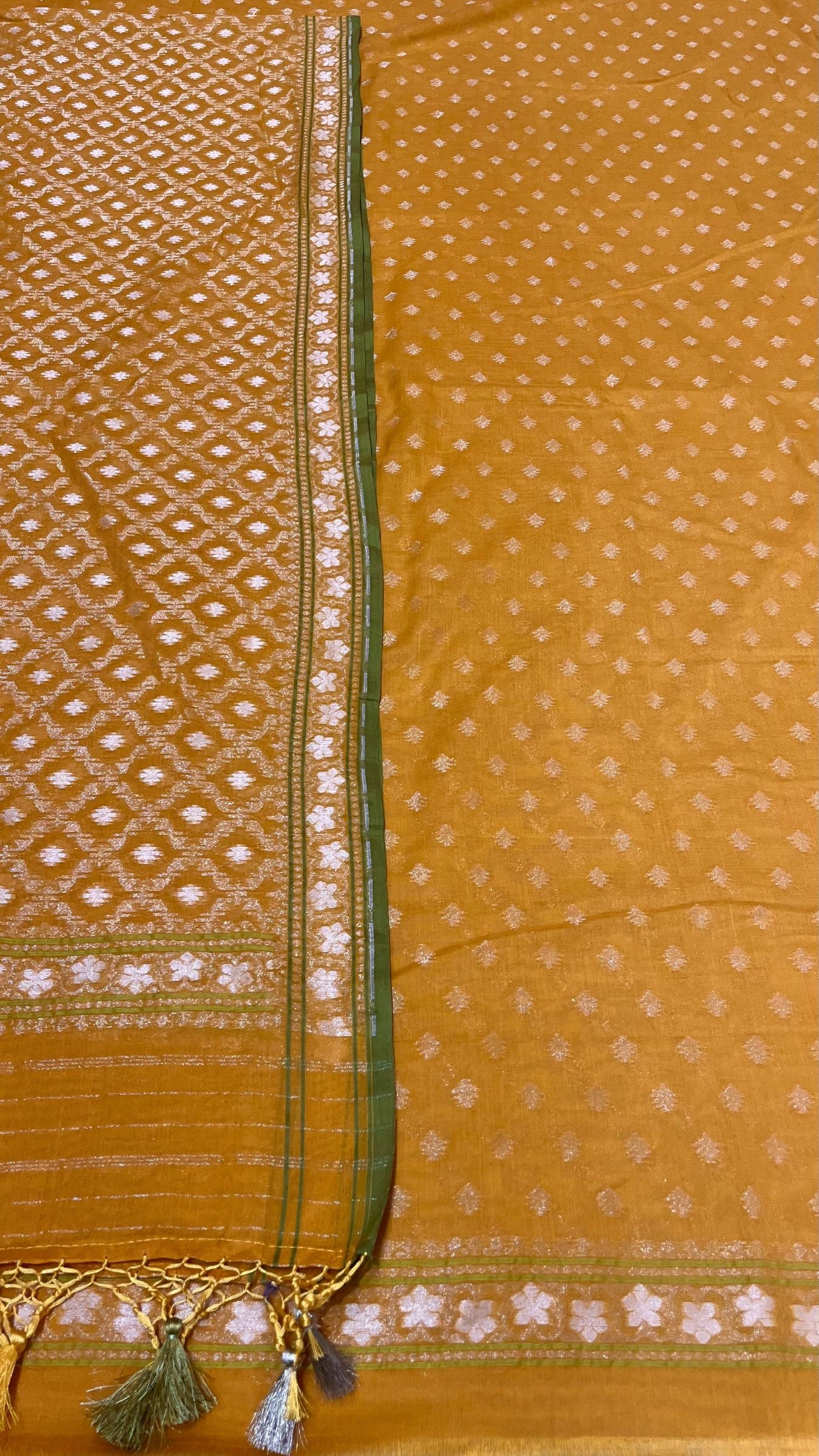 Pure Ektara Cotton Jamdani Banarasi Dress Material