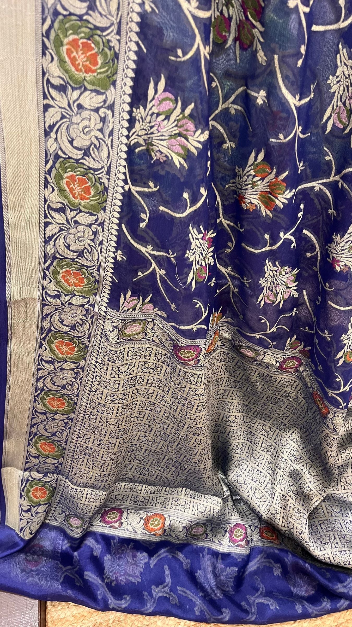 Pure Khaddi Chiffon Banarasi Saree